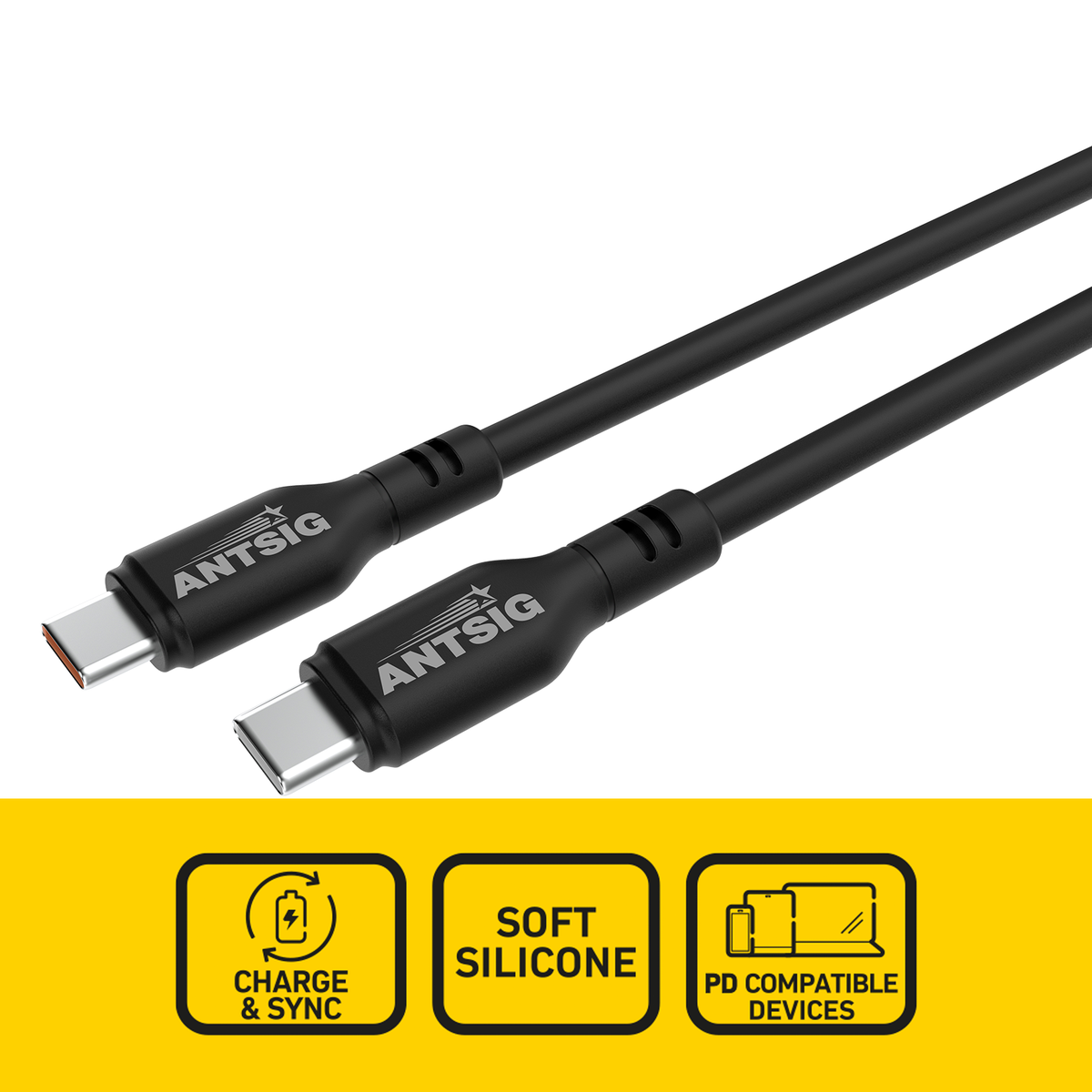 Antsig 1m 100W USB-C to USB-C Cable Twin Pack