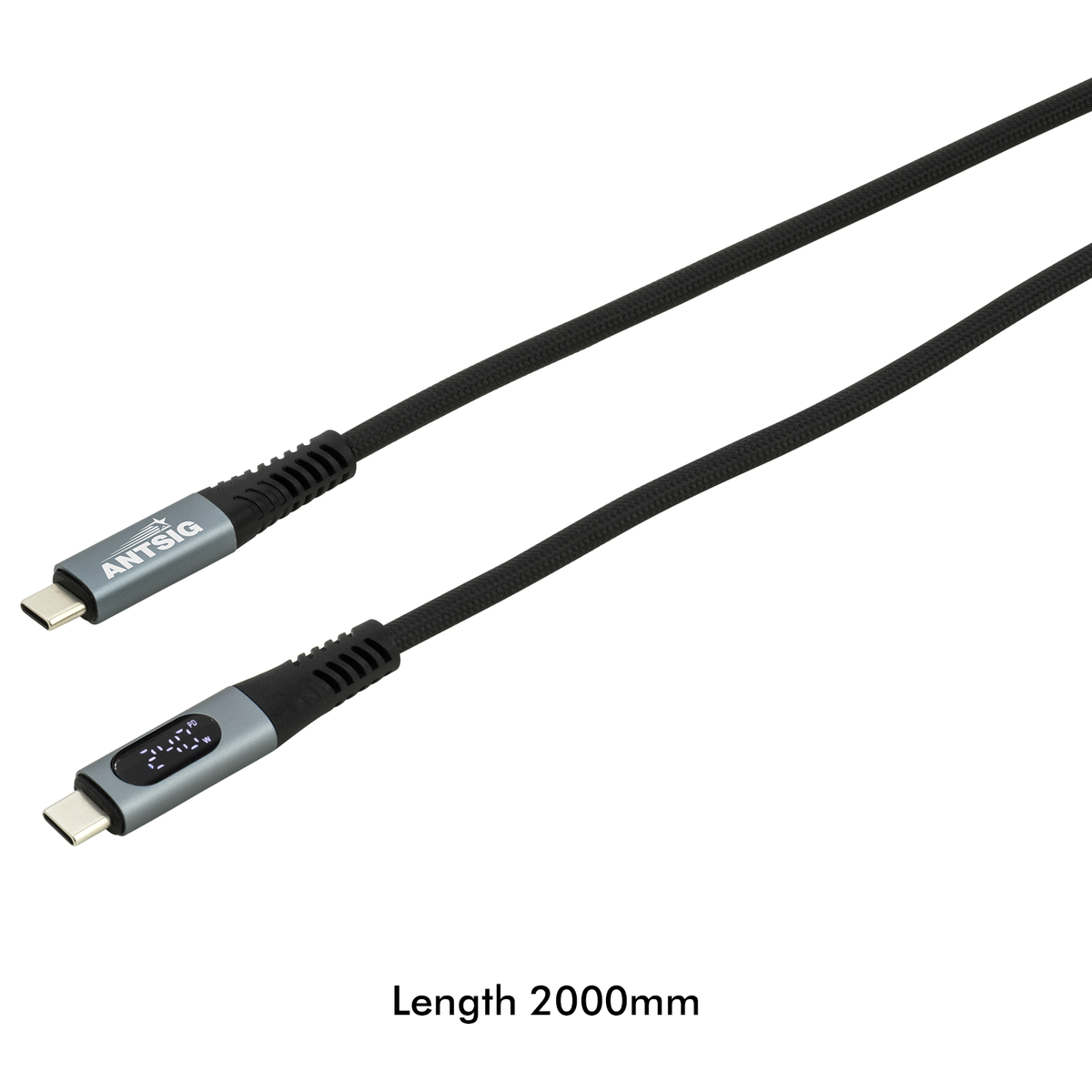Antsig 2m 240W USB-C to USB-C Cable With LED Display