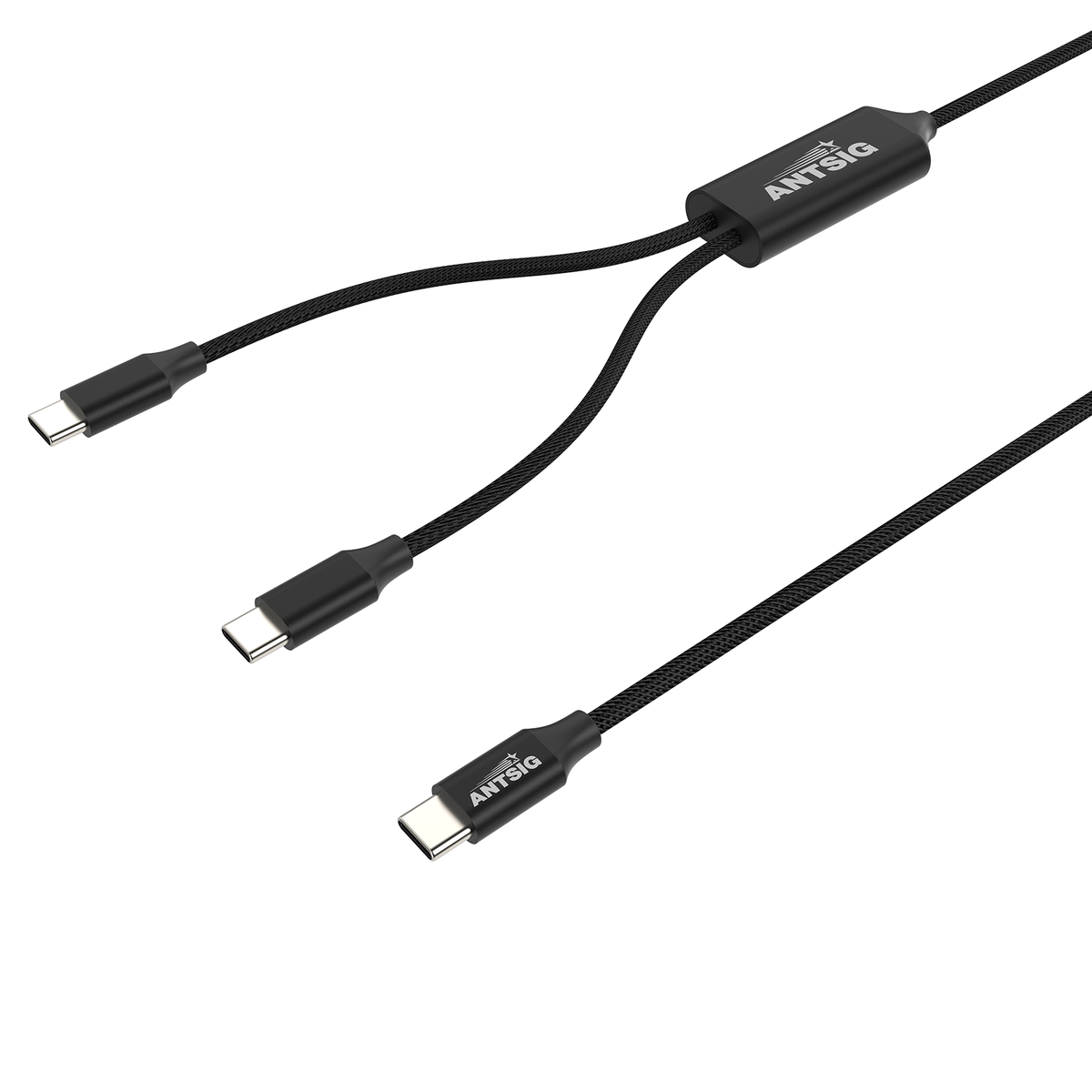 Antsig 1.2m 100W USB-C to Dual USB-C Cable