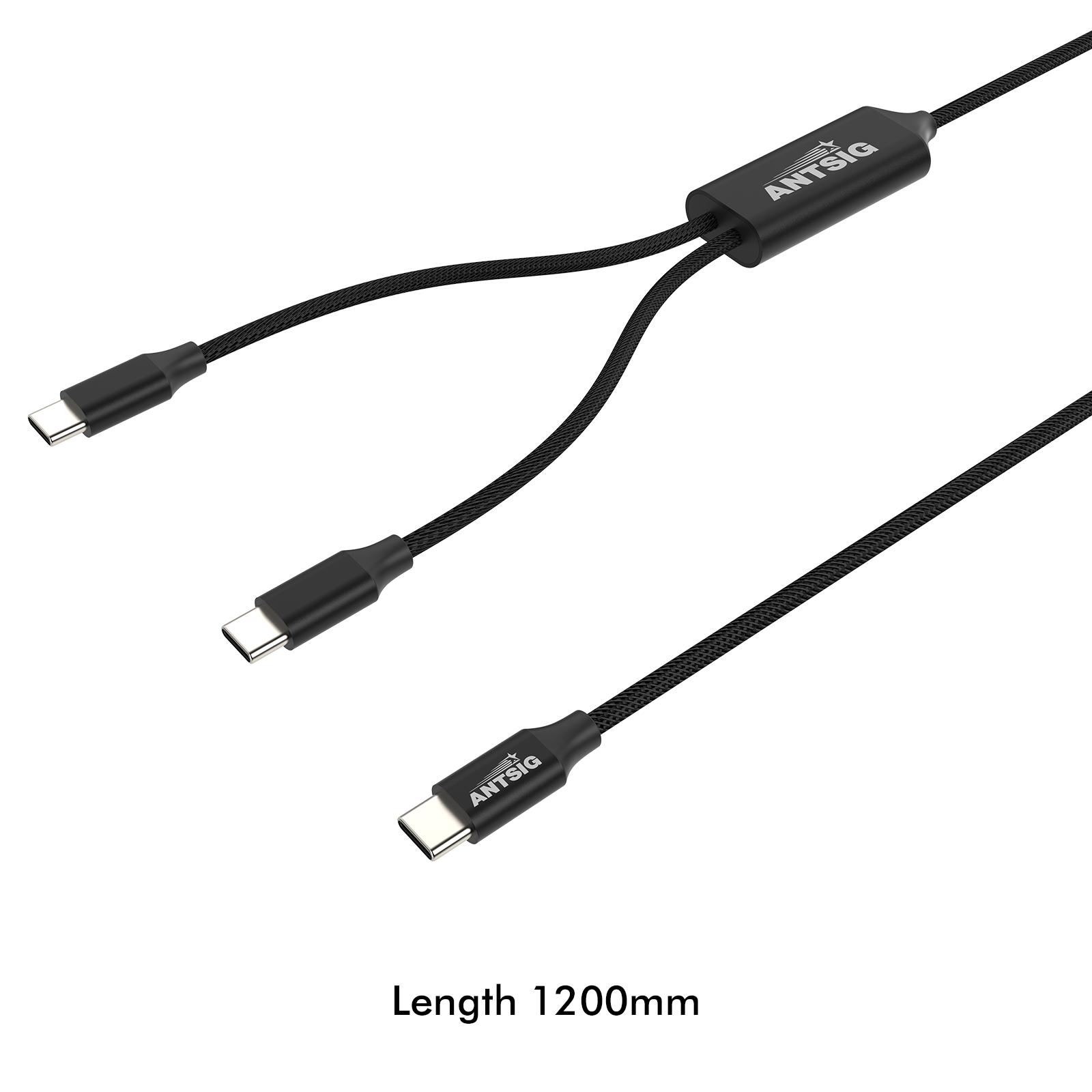 Antsig 1.2m 100W USB-C to Dual USB-C Cable