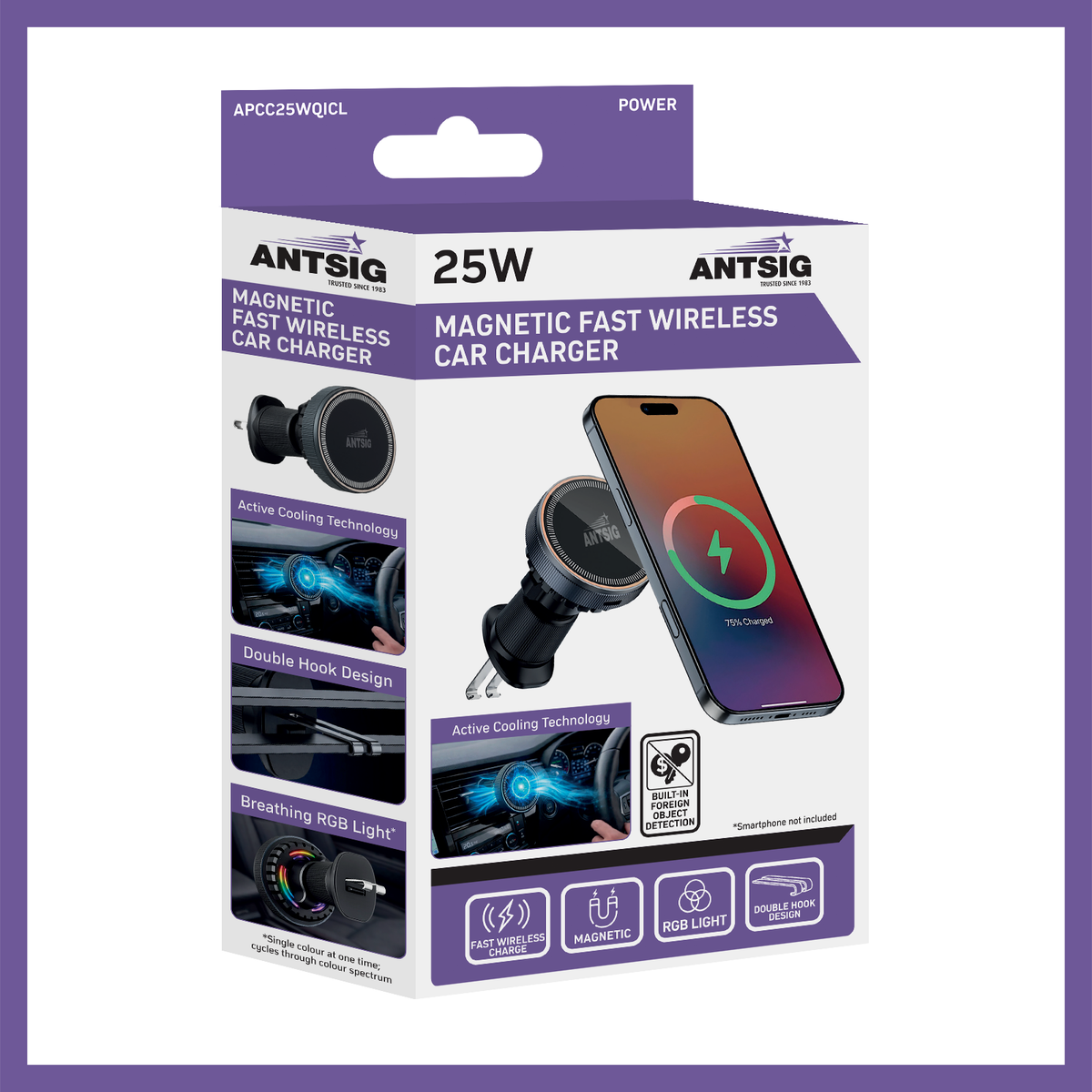Antsig 25W Magnetic Fast Wireless Car Charger