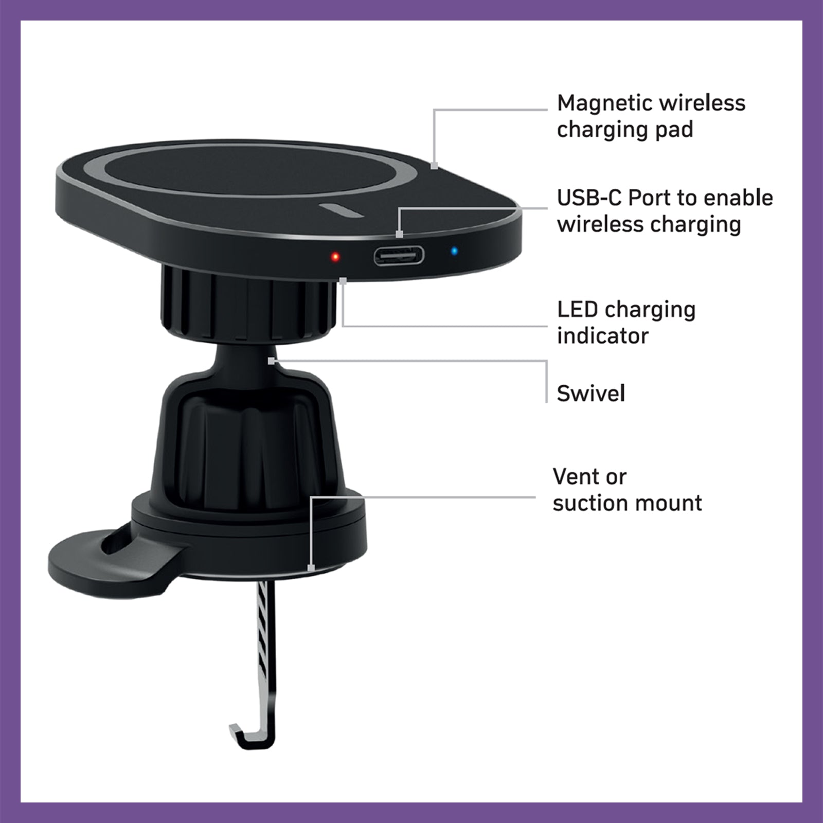 Antsig 15W Magnetic Wireless Car Charger