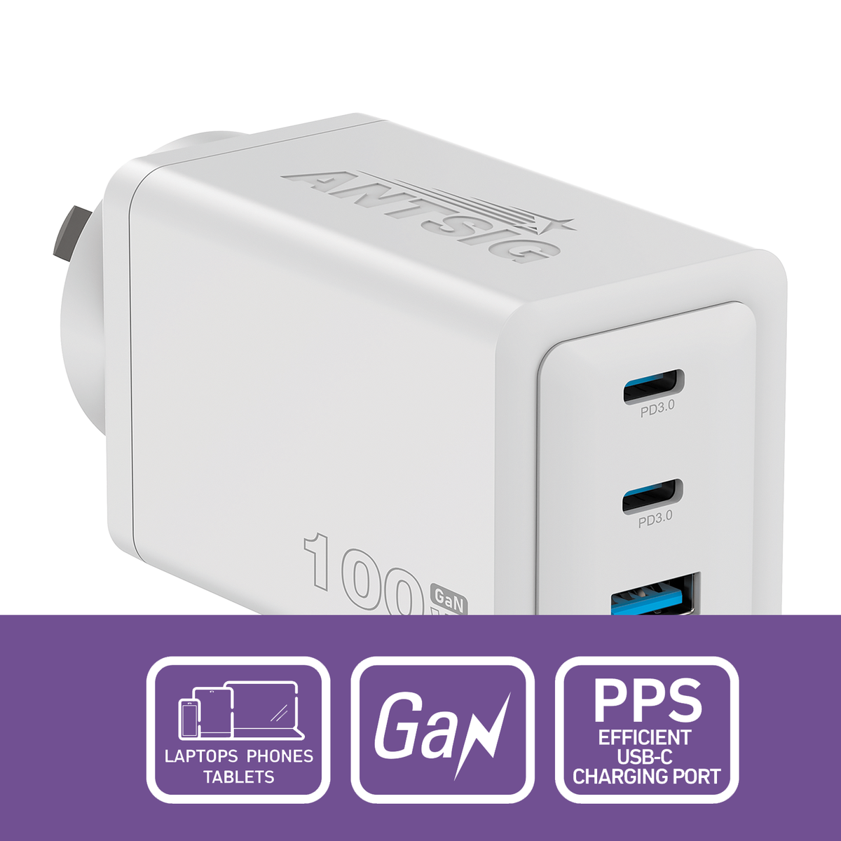 Antsig 100W Multi Port USB GaN Wall Charger