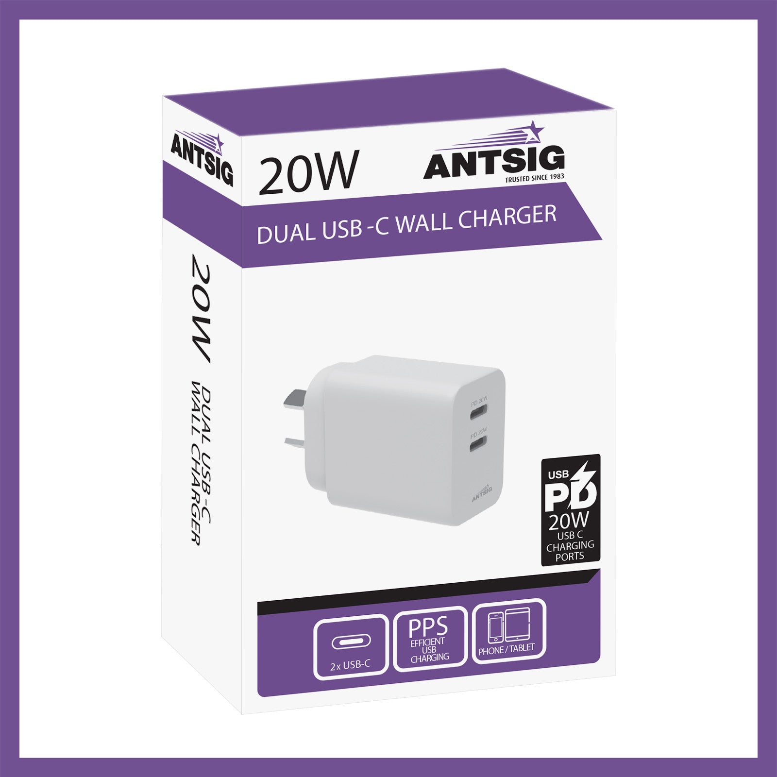 Antsig 20W Dual USB-C Wall Charger