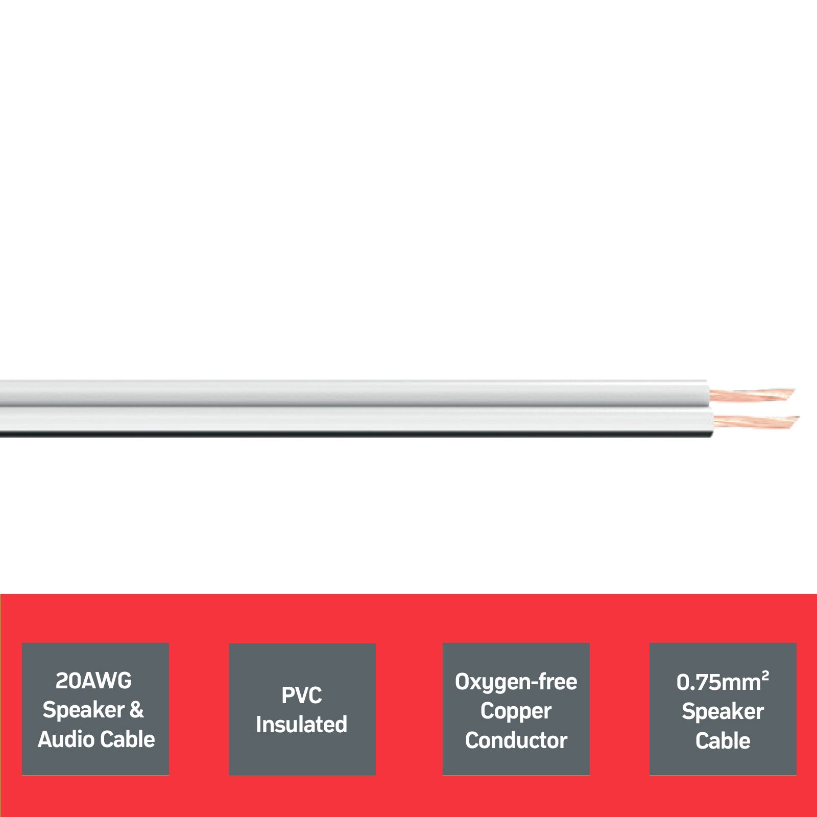 Antsig 5m 0.75mm² White Speaker Cable