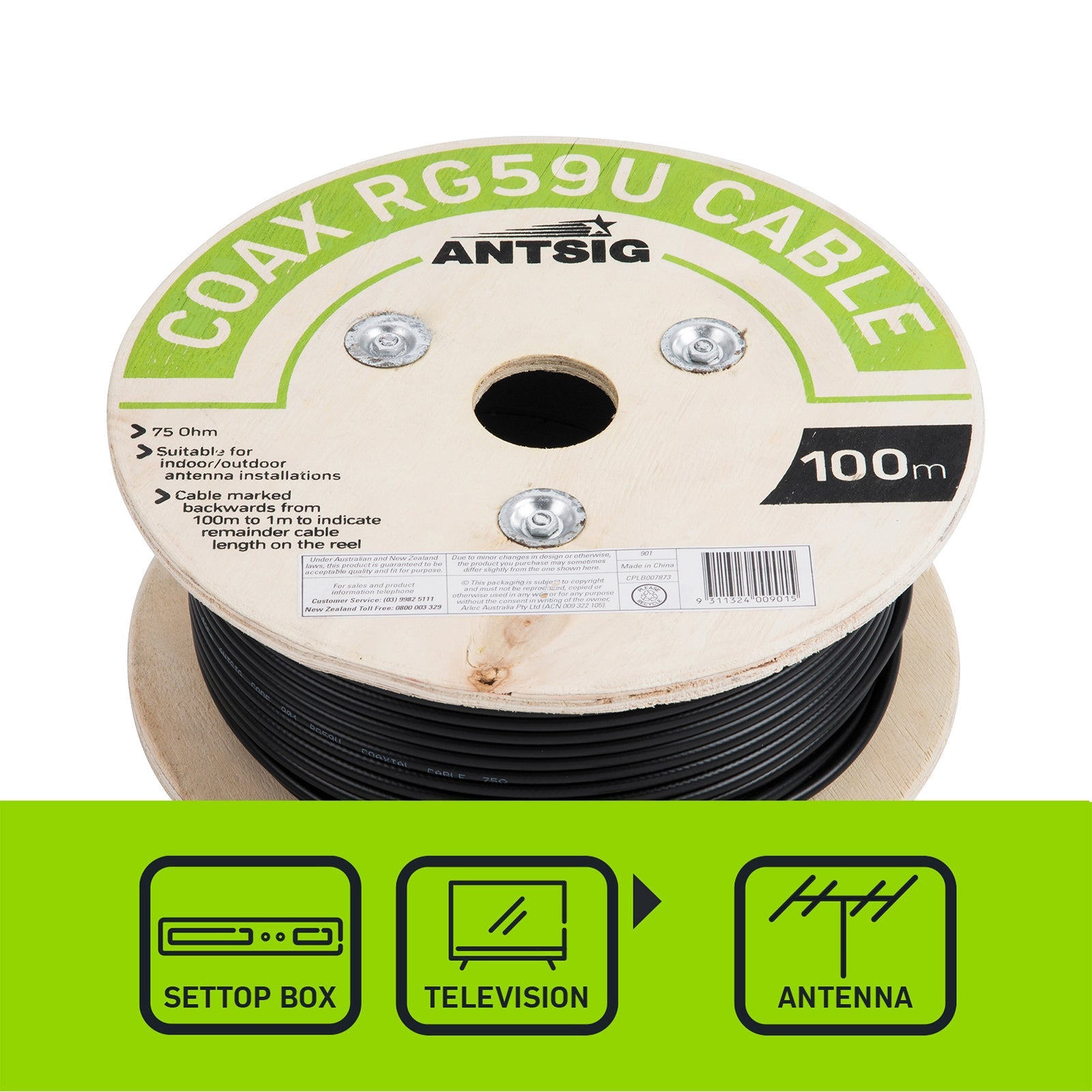 75 Ohm Coaxial Cable - Per Metre