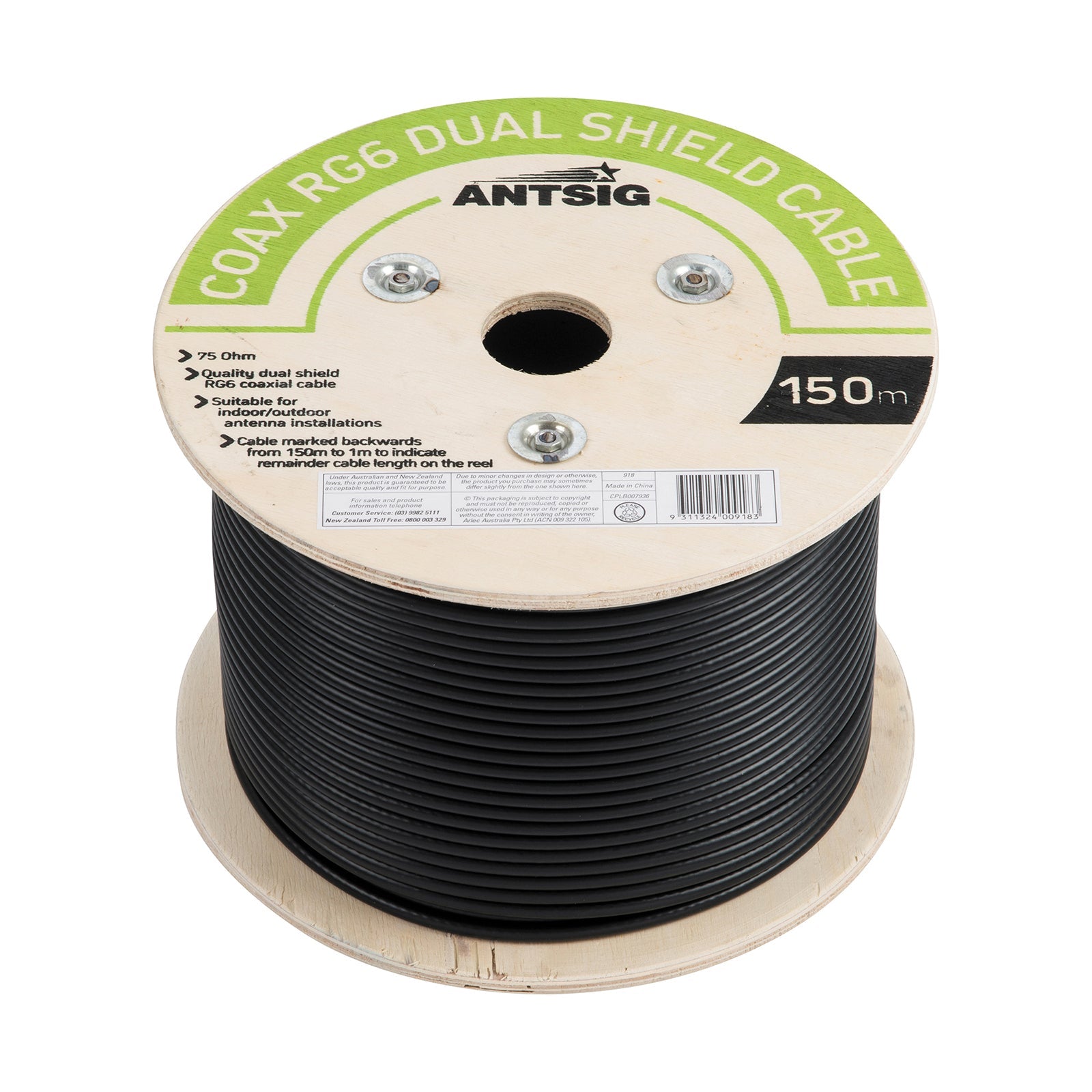 150m RG6 Dual Shield 75 Ohm Coaxial Cable