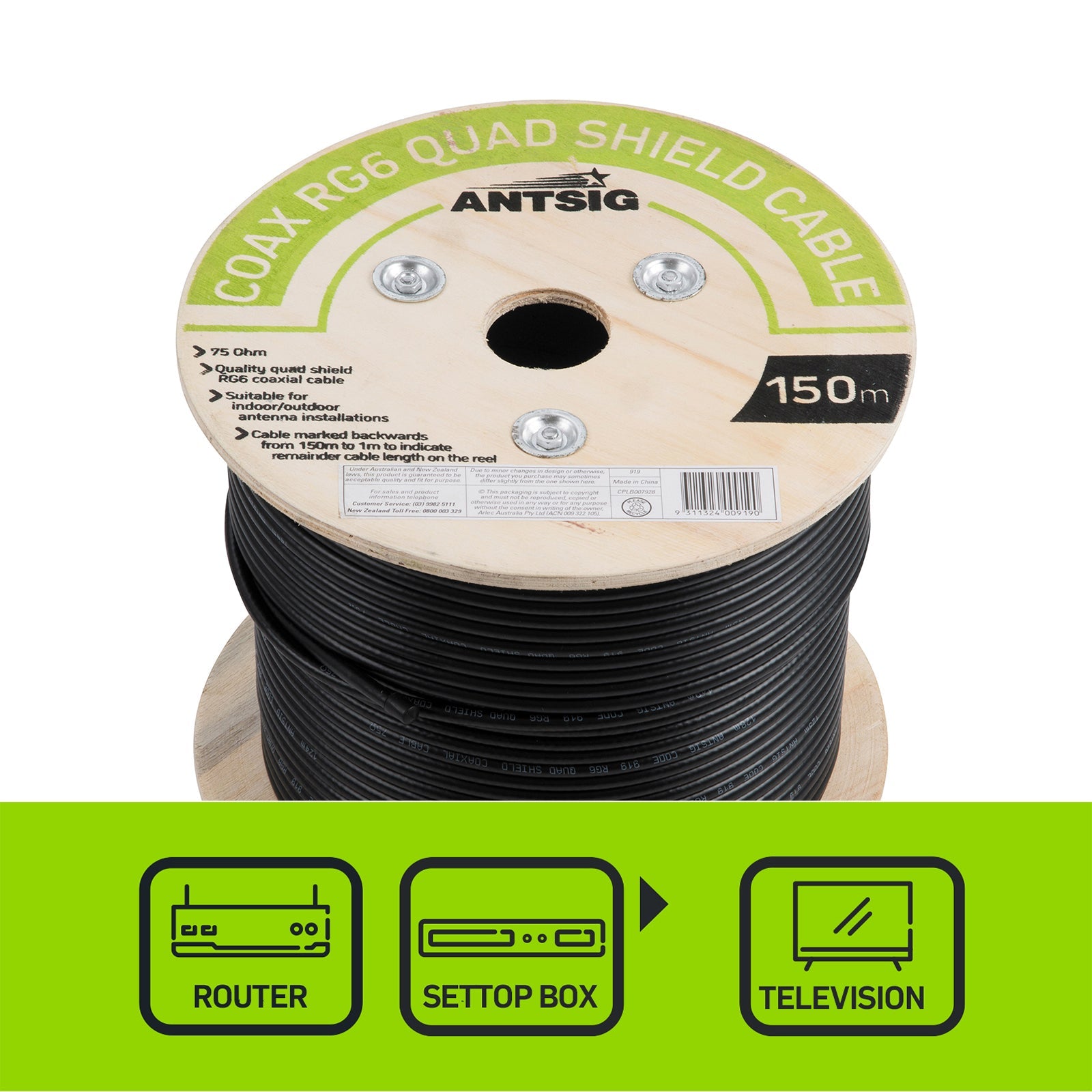 150m Quad Coaxial Antenna Cable