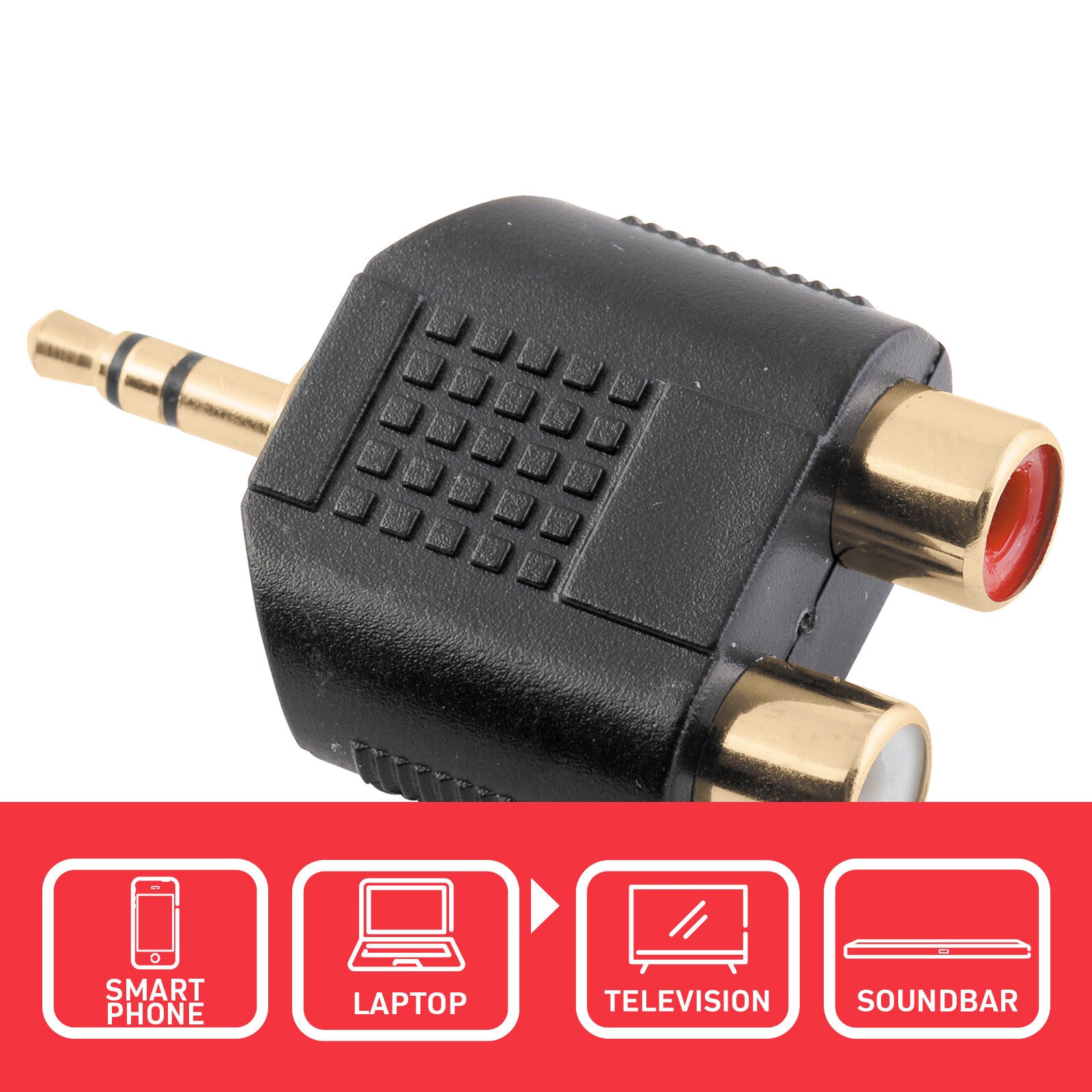 3.5mm Plug Dual RCA Audio Adaptor