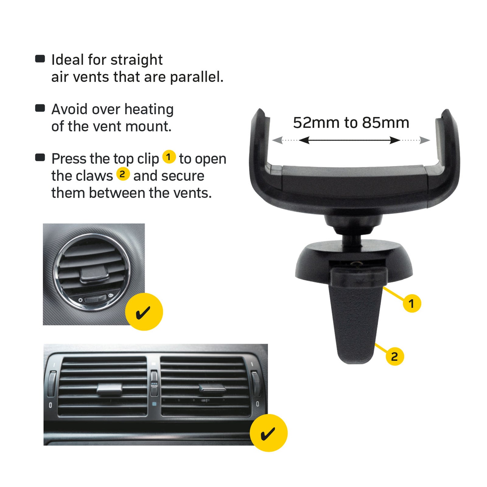 Vent Mounted Phone Holder