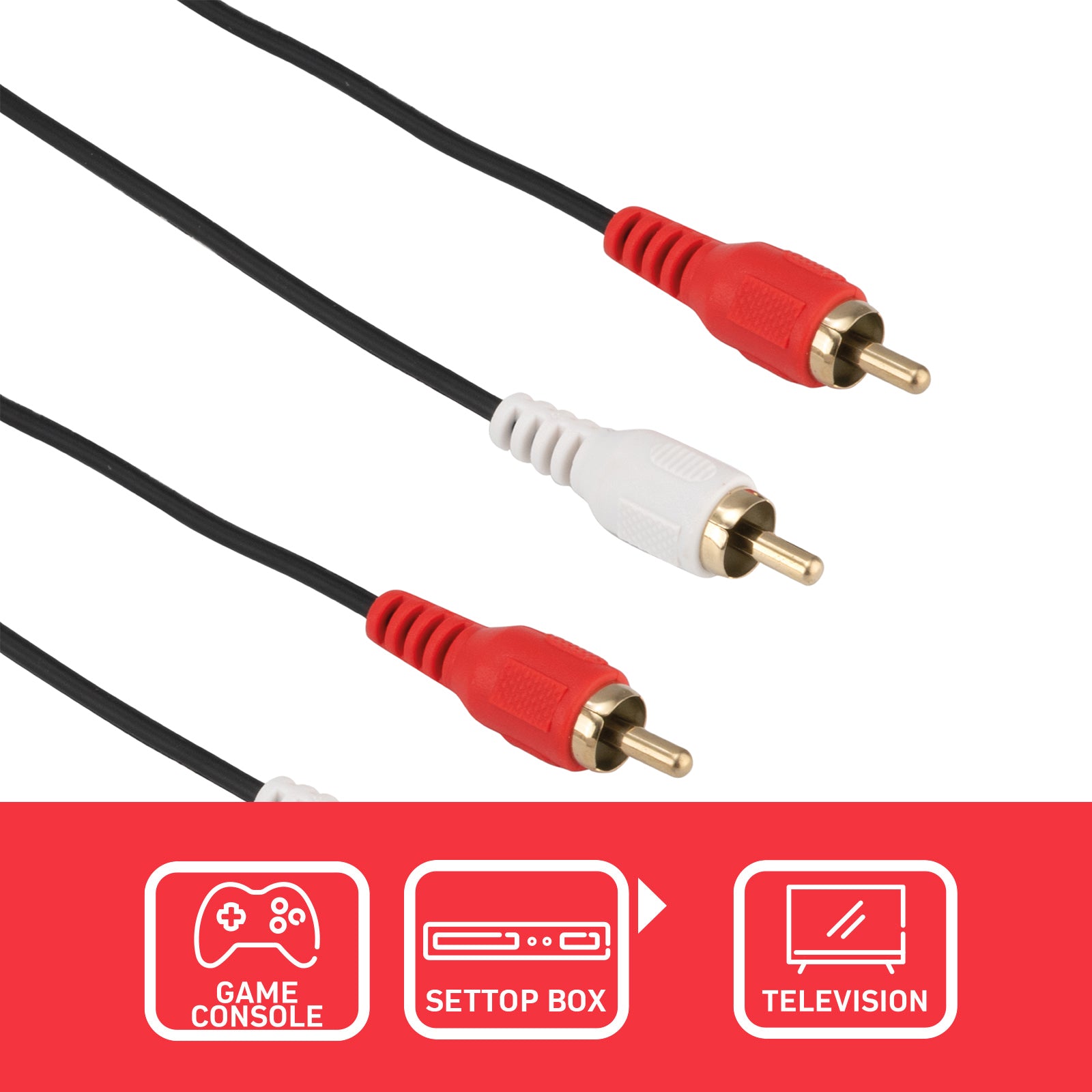 1.8m Cable 2 x RCA Lead