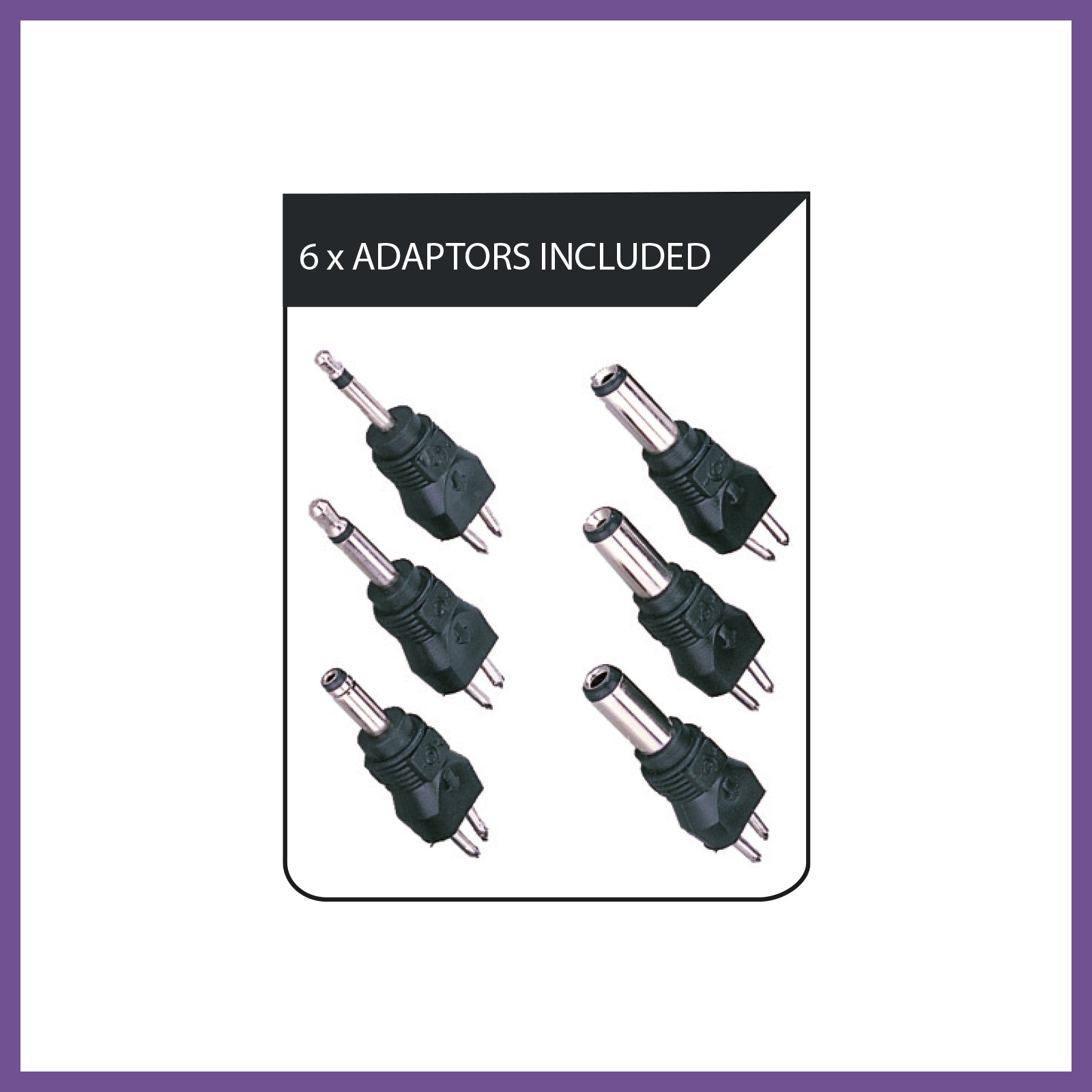 9-24 VDC Multi Voltage Power Supply With Plug Adaptors