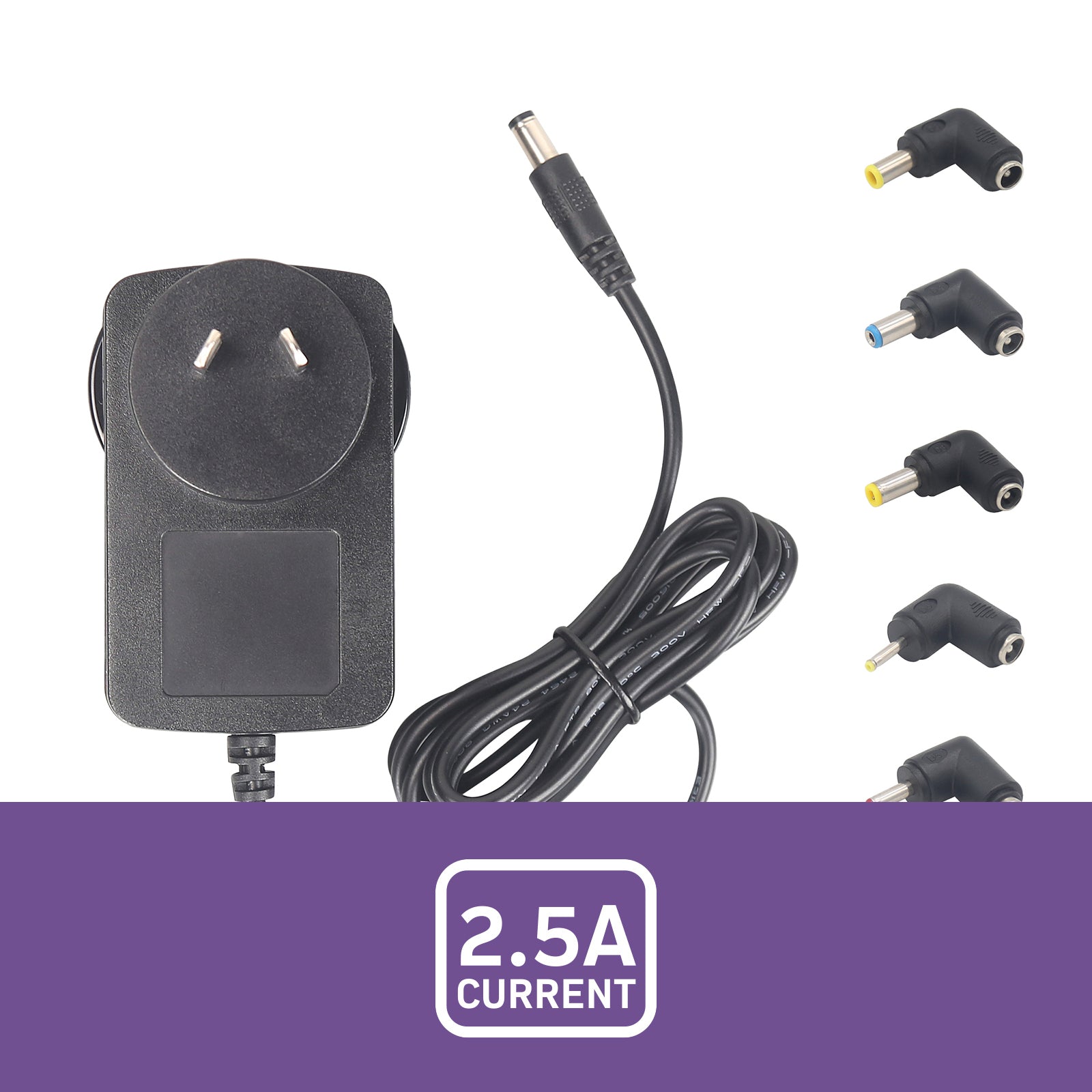 5V 2.5A Power Supply With Plug Adaptors
