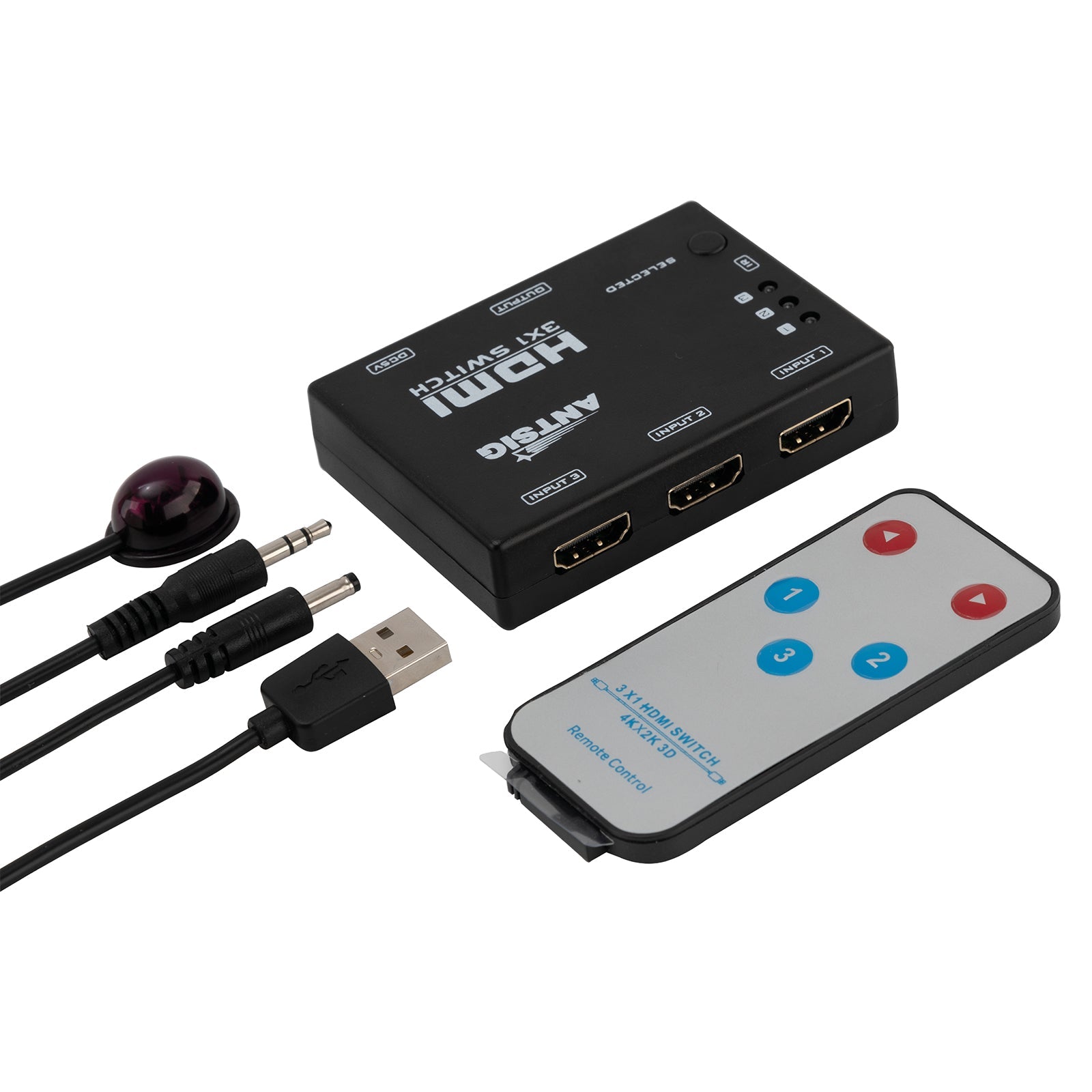 HDMI Switch 3 Way 4K With Remote