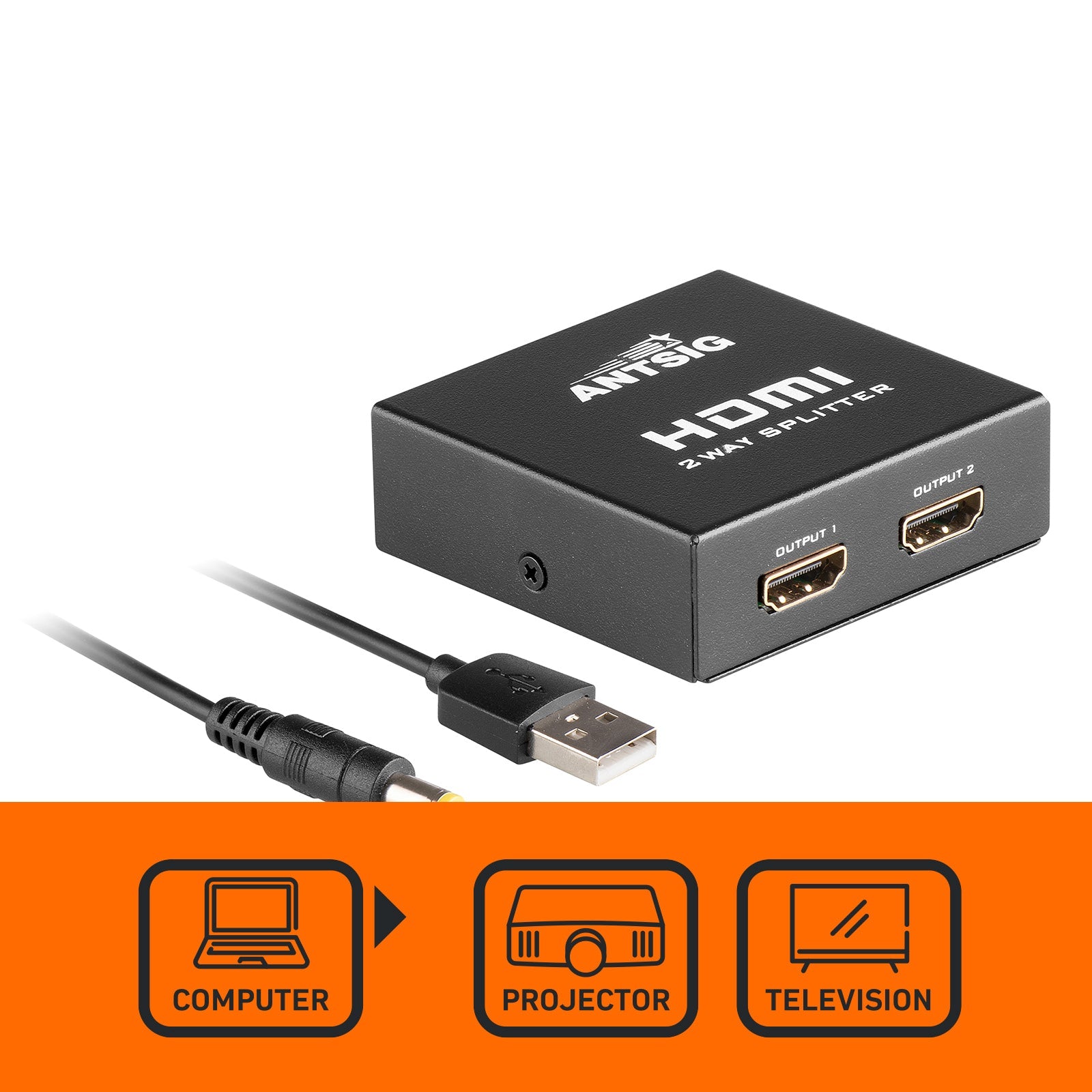 HDMI 2 Way Splitter