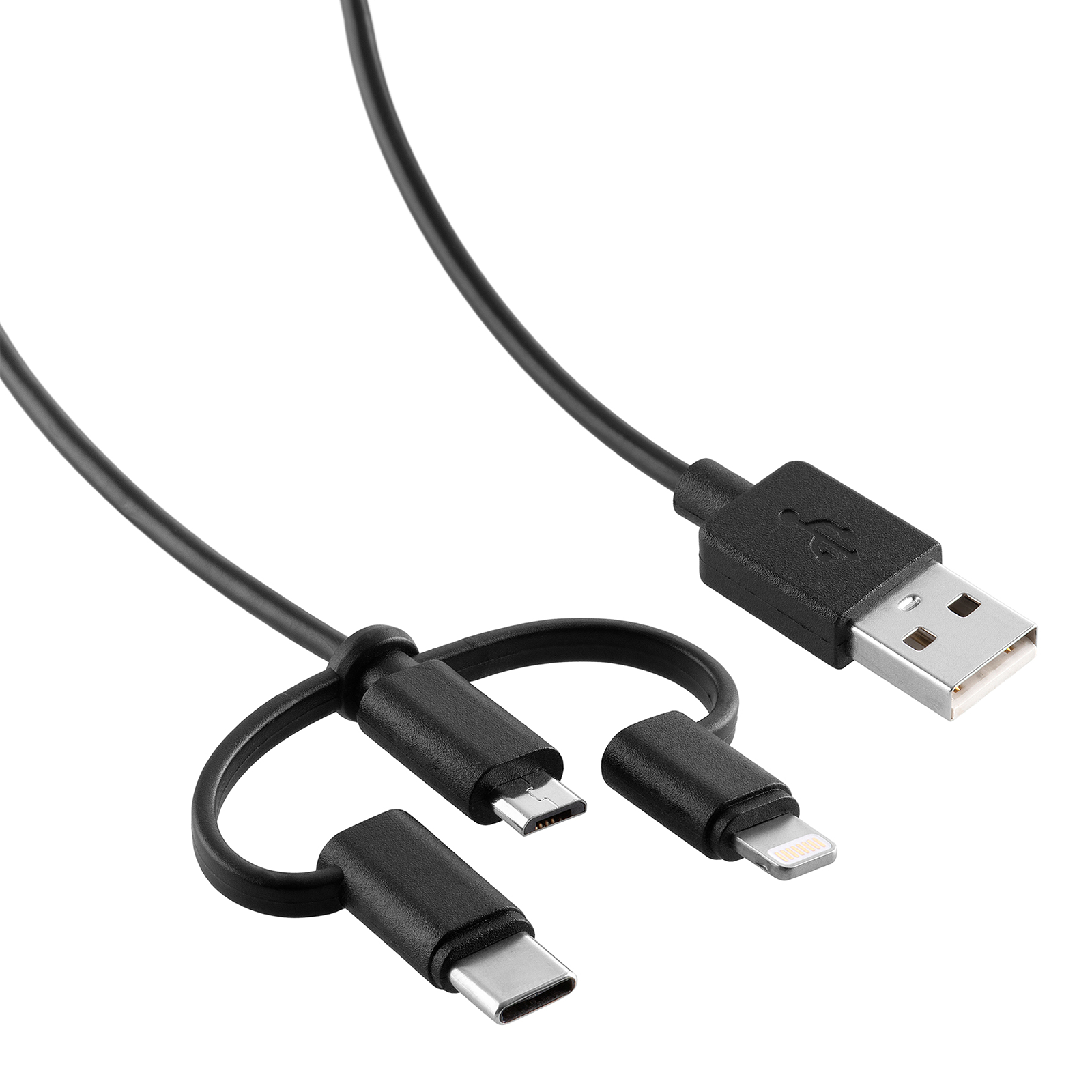 2m 3 In 1 Cable USB-A to Lightning Micro USB-C