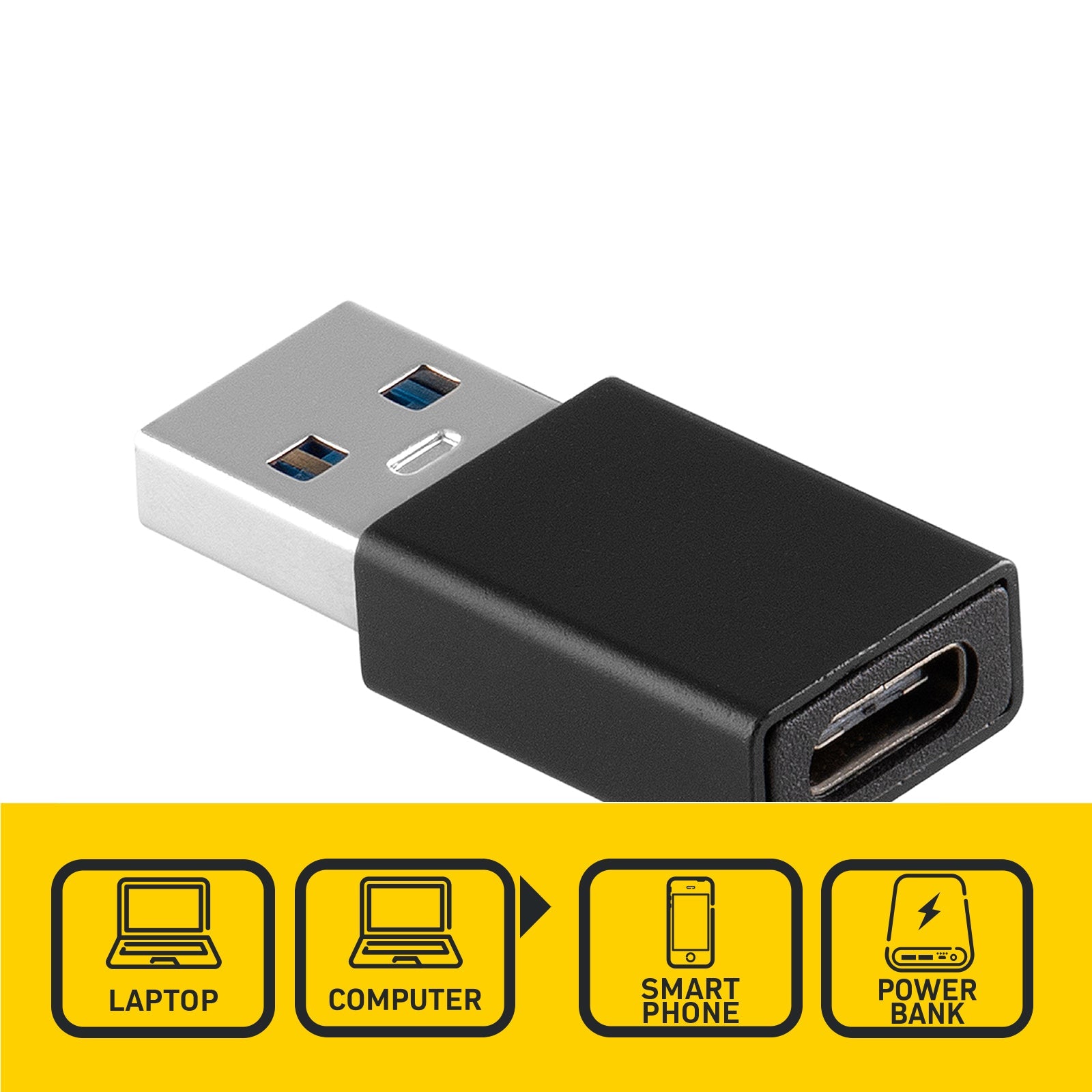 USB-C Socket to USB-A Plug Adaptor