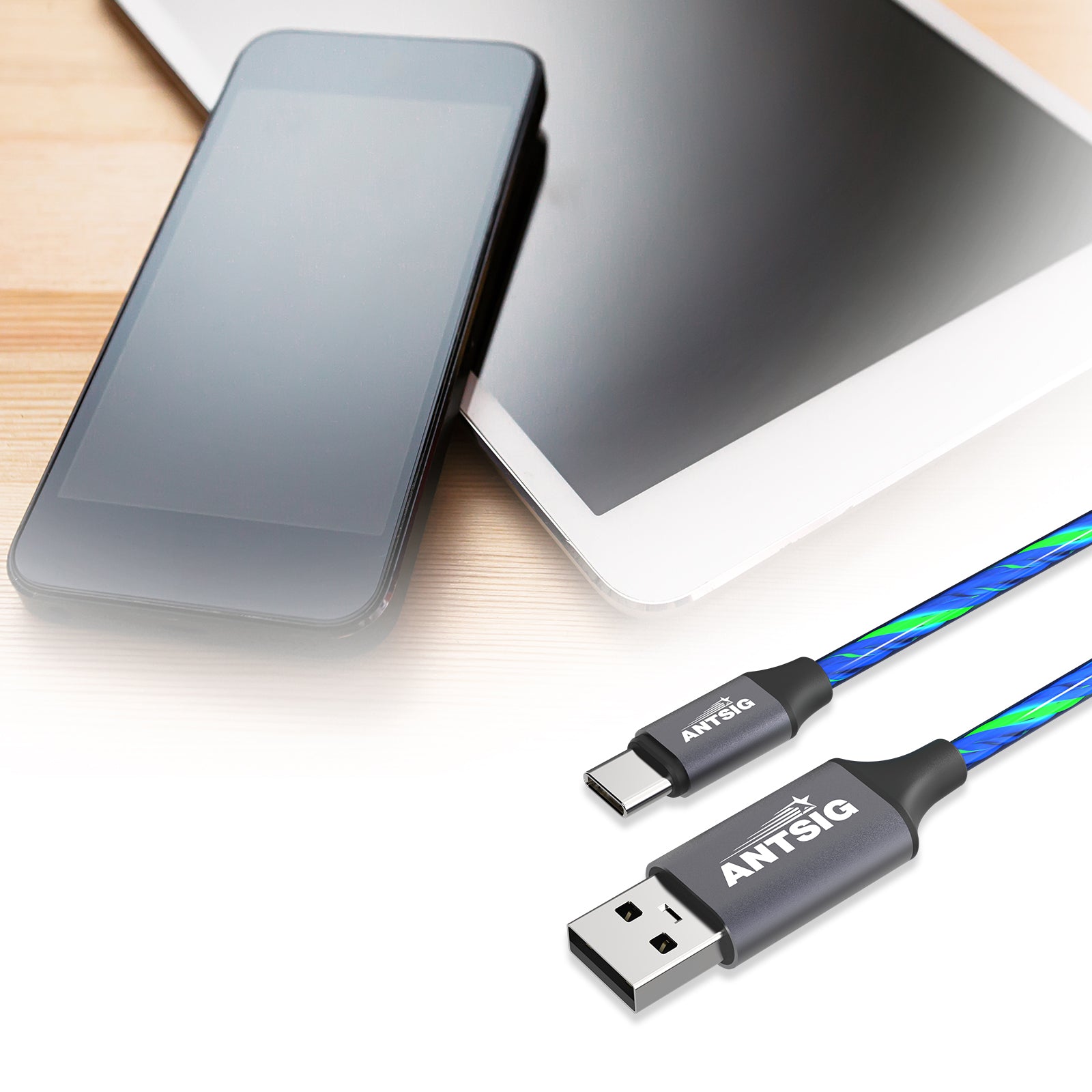 Antsig 1m USB-A To USB-C Light Cable