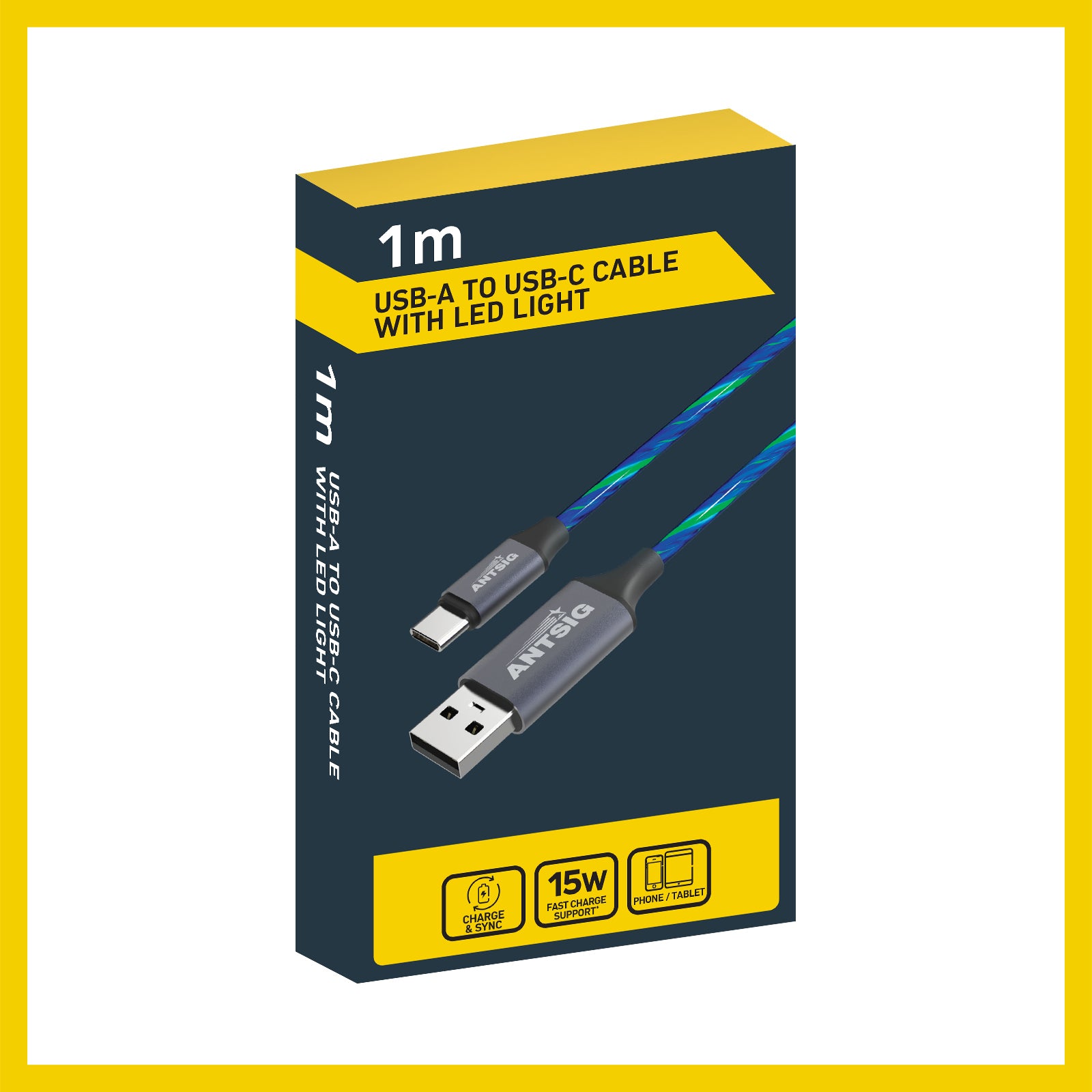 Antsig 1m USB-A To USB-C Light Cable