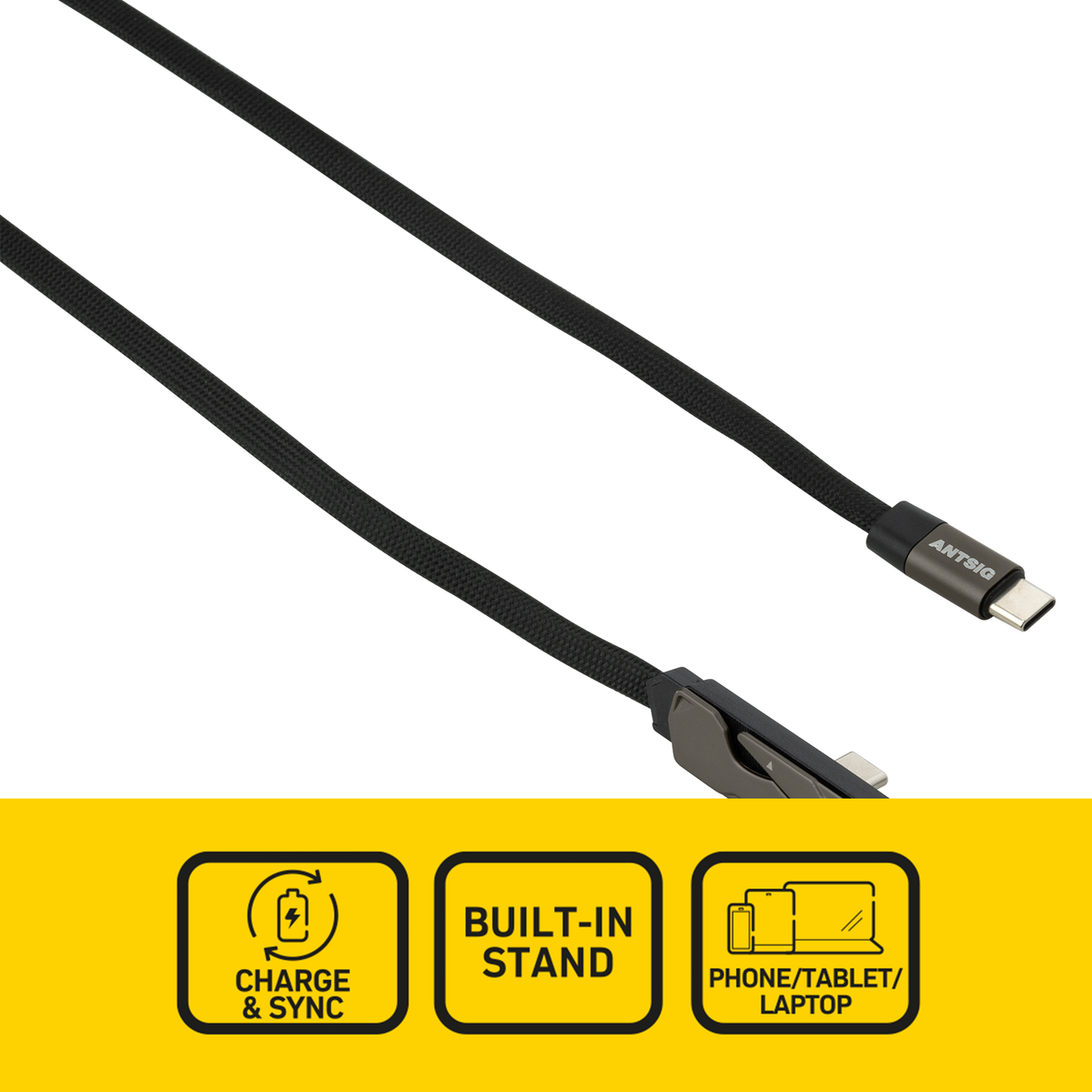 Antsig 2m 240W USB-C to USB-C Cable with Foldable Stand