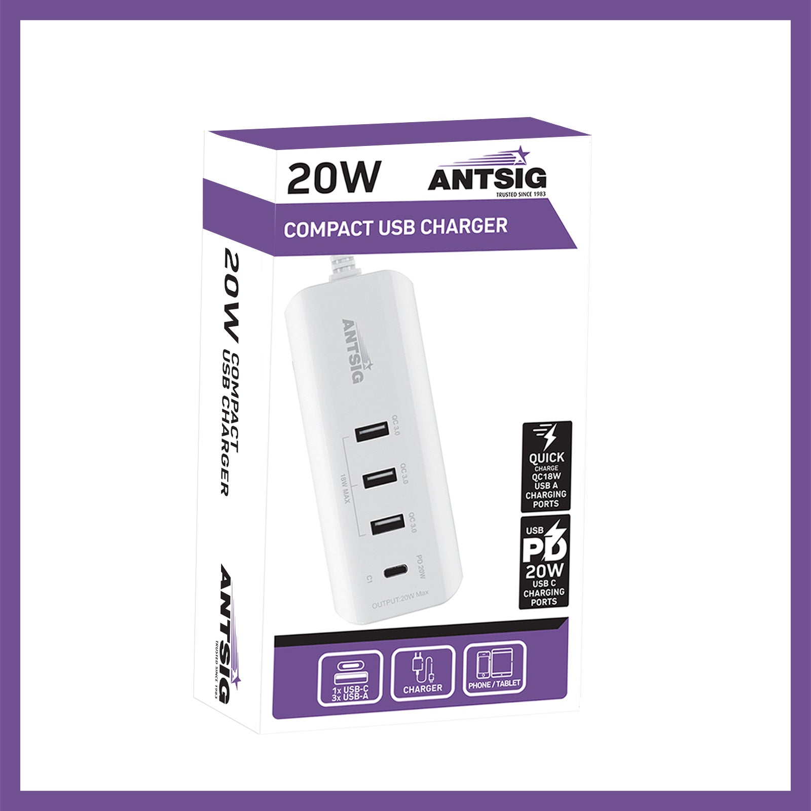 Antsig 20W Compact USB Charger