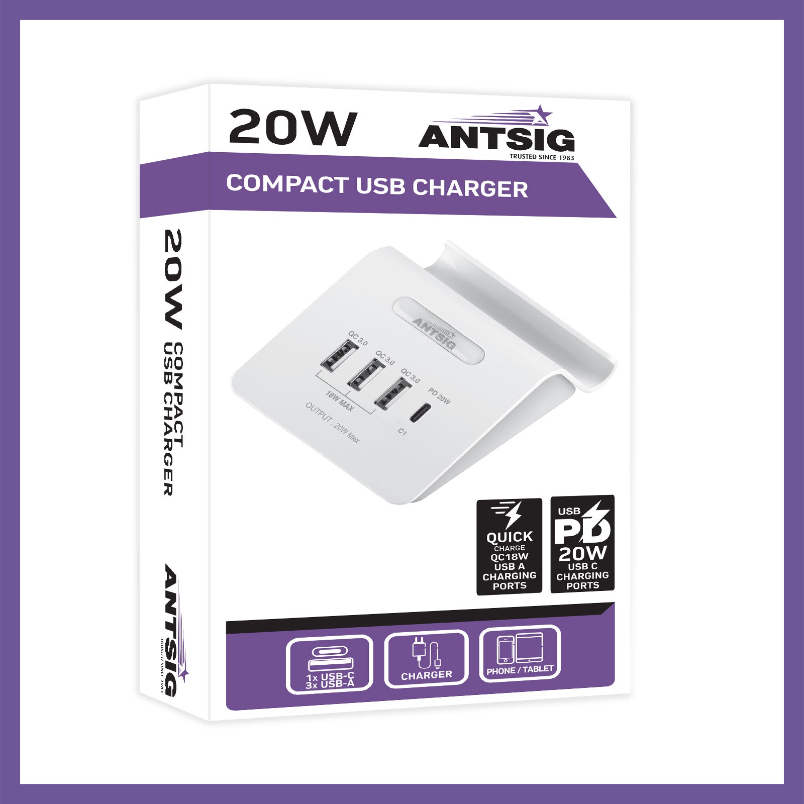 Antsig 20W Compact USB Charger