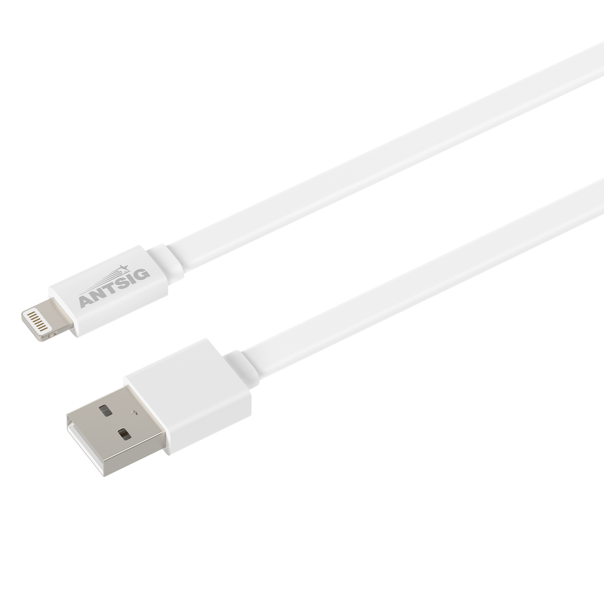 Antsig 2m USB-A to Lightning Flat Silicone Cable