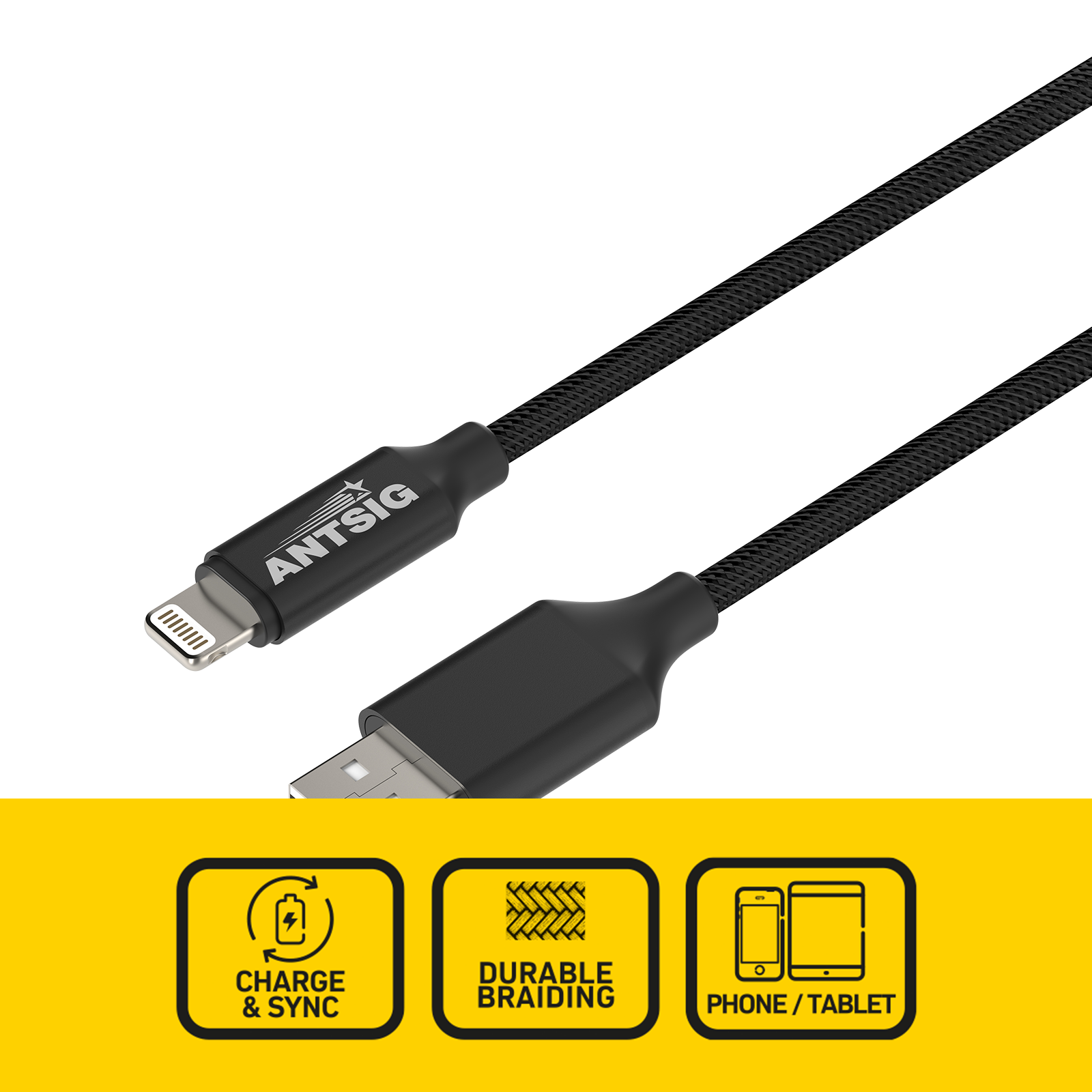 Antsig 3m Braided USB-C to Lightning Cable