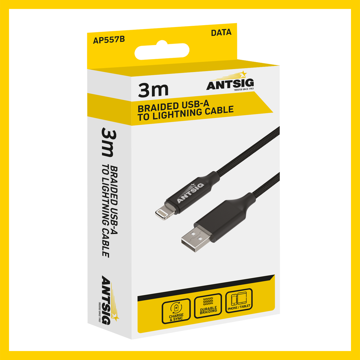 Antsig 3m Braided USB-C to Lightning Cable