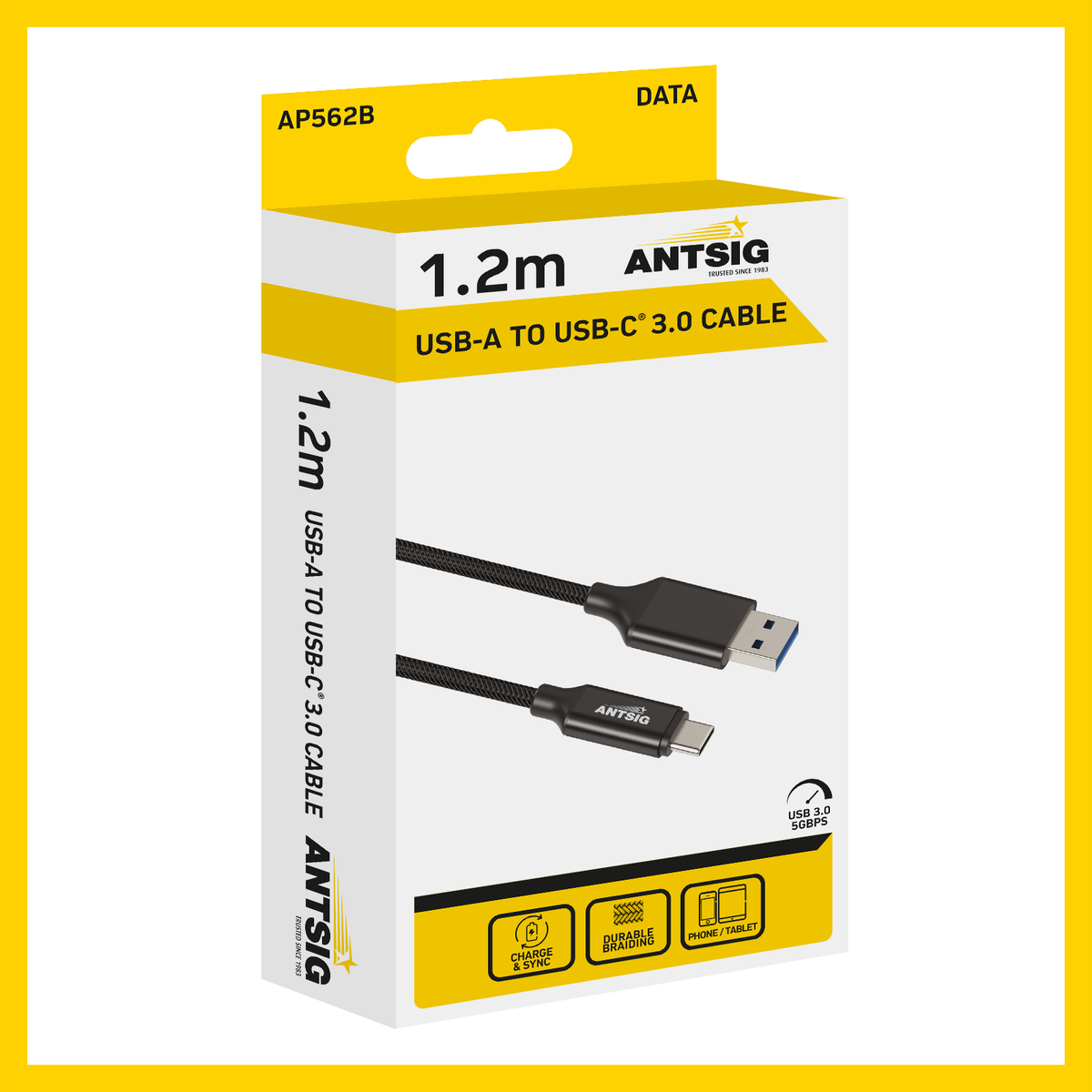 Antsig 1.2m USB-A to USB-C Cable