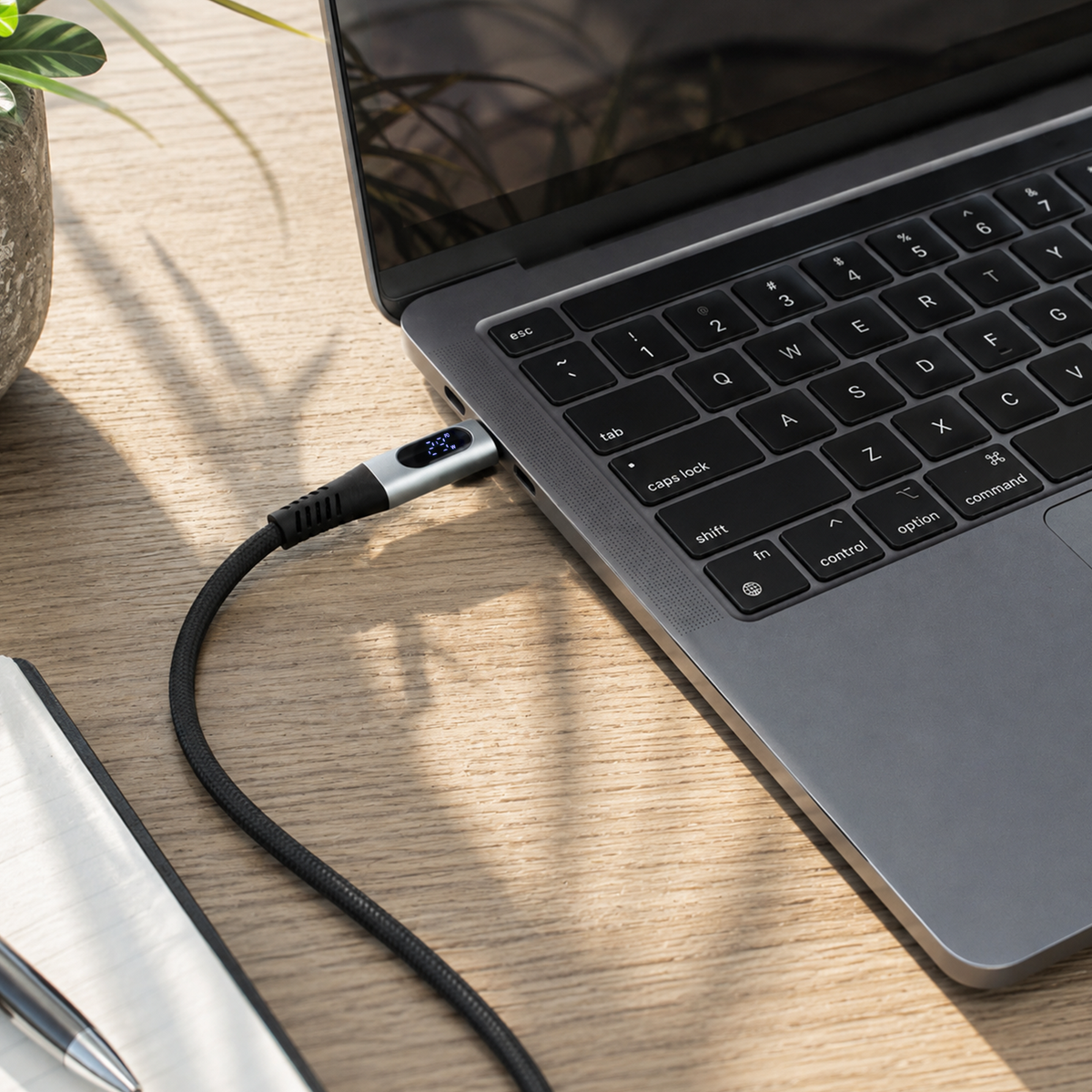 Antsig 2m 240W USB-C to USB-C Cable With LED Display