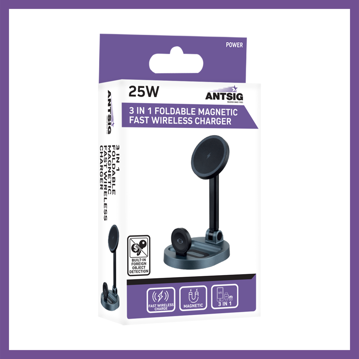 Antsig 25W 3-In-1 Foldable Magnetic Fast Wireless Charger