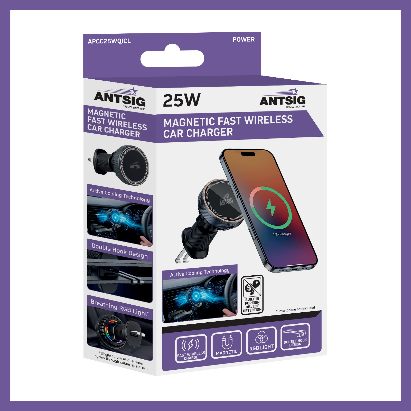 Antsig 25W Magnetic Fast Wireless Car Charger