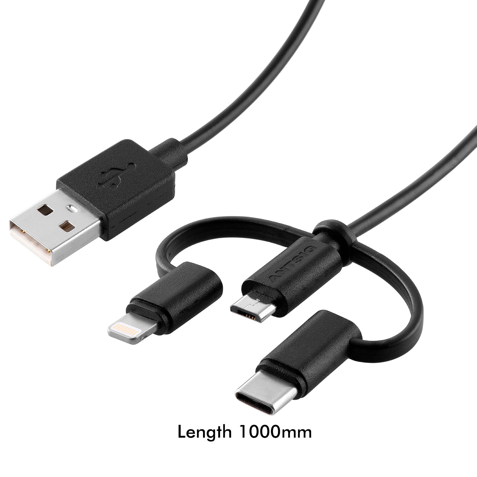 Antsig 1m 3-in-1 USB Cable