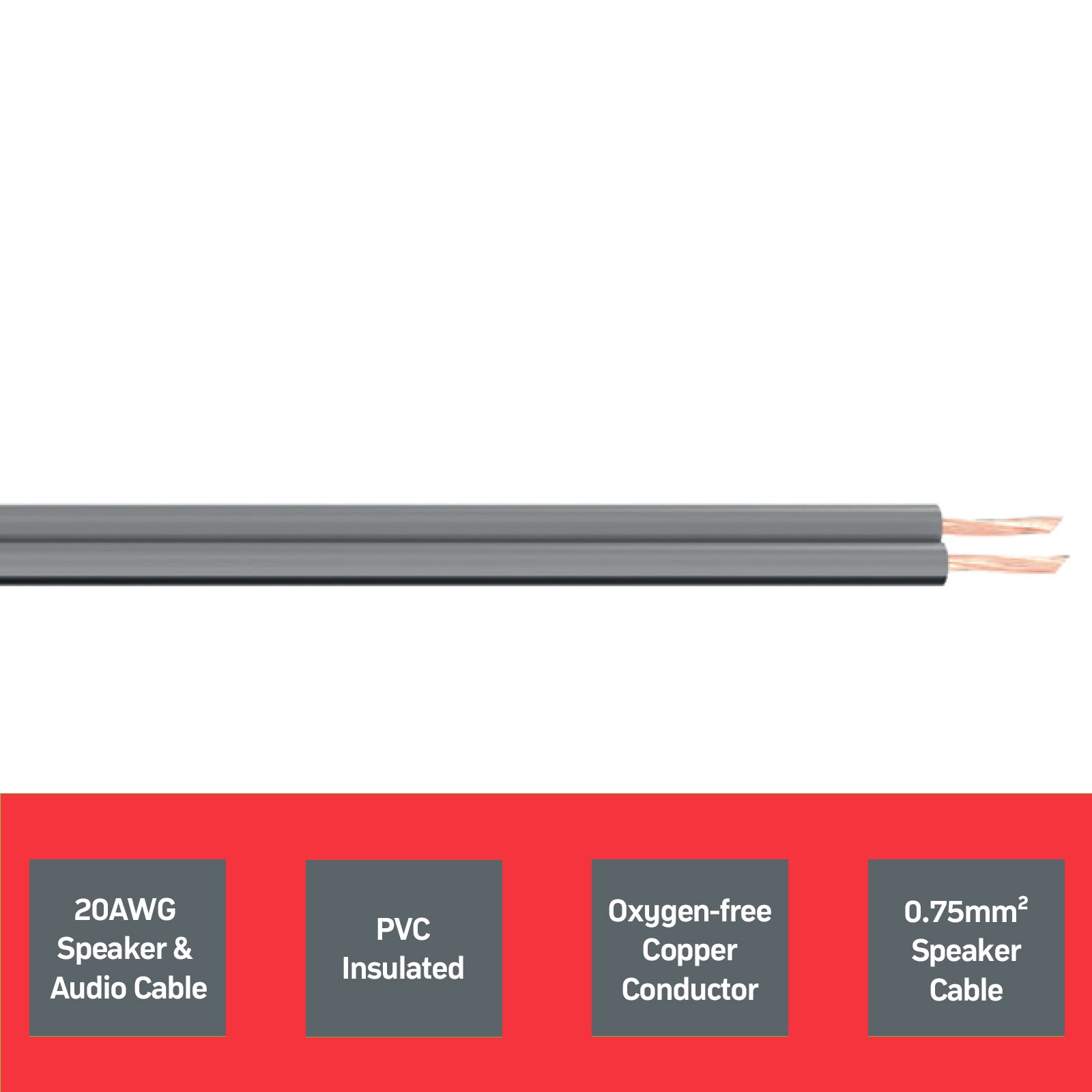 Antsig 5m 0.75mm² Grey Speaker Cable