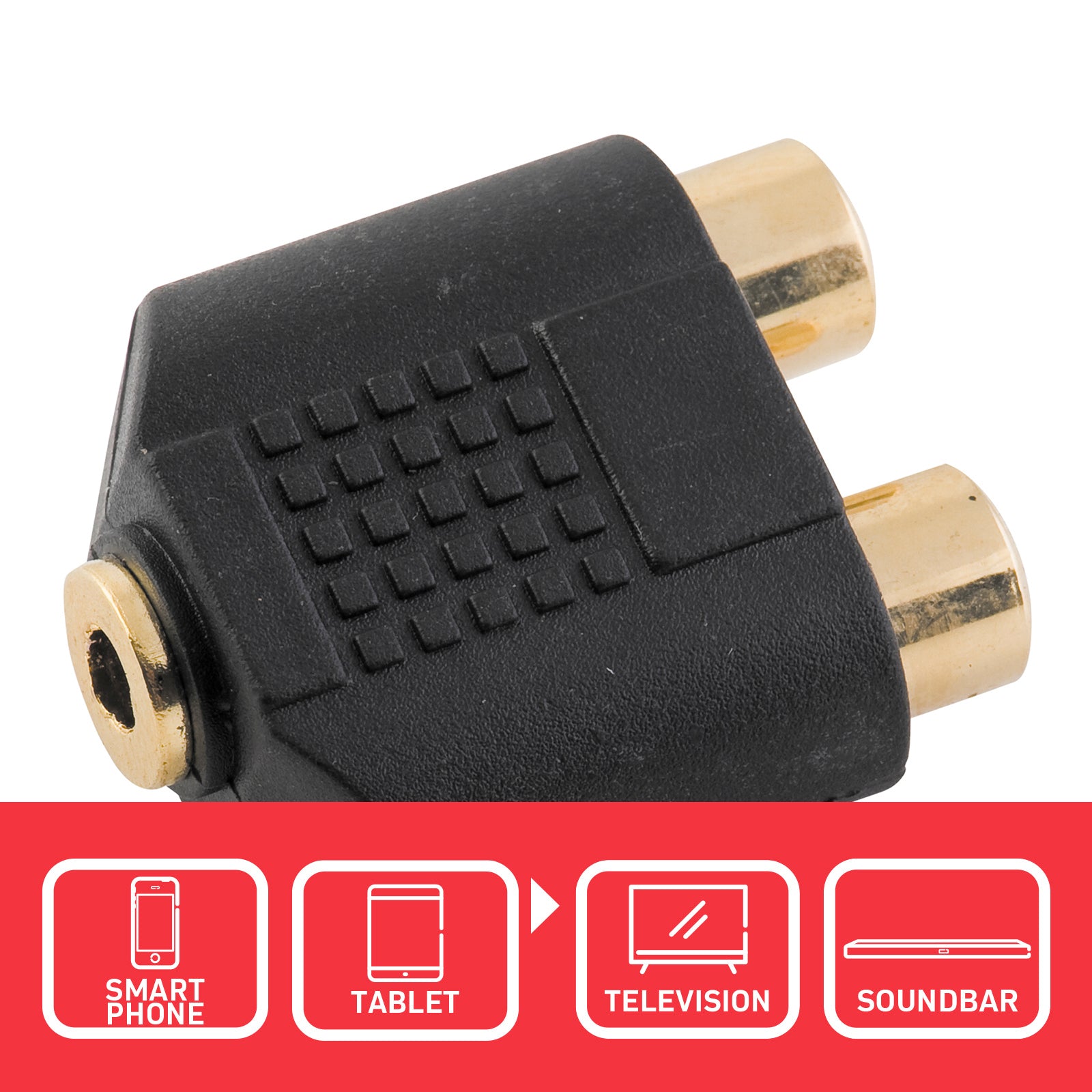 3.5mm 2 x SKT Single RCA Plug