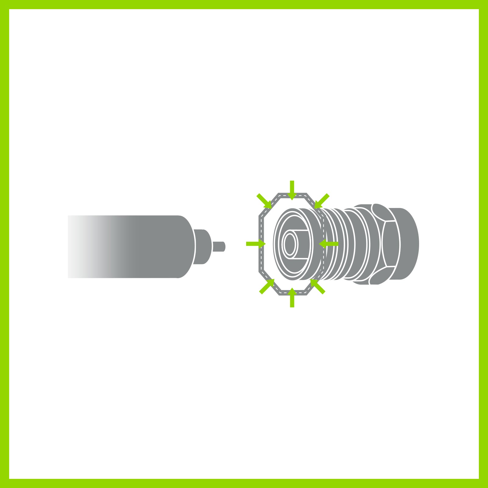 F59 Crimp Connector for RG6 Cable Heavy Gauge - 10 Pack