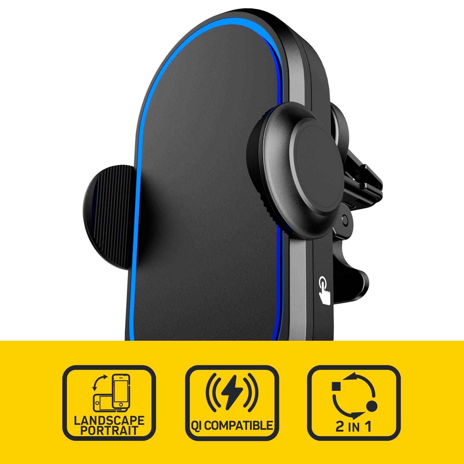 15W Qi Wireless Car Charger With Vent Or Suction Mount