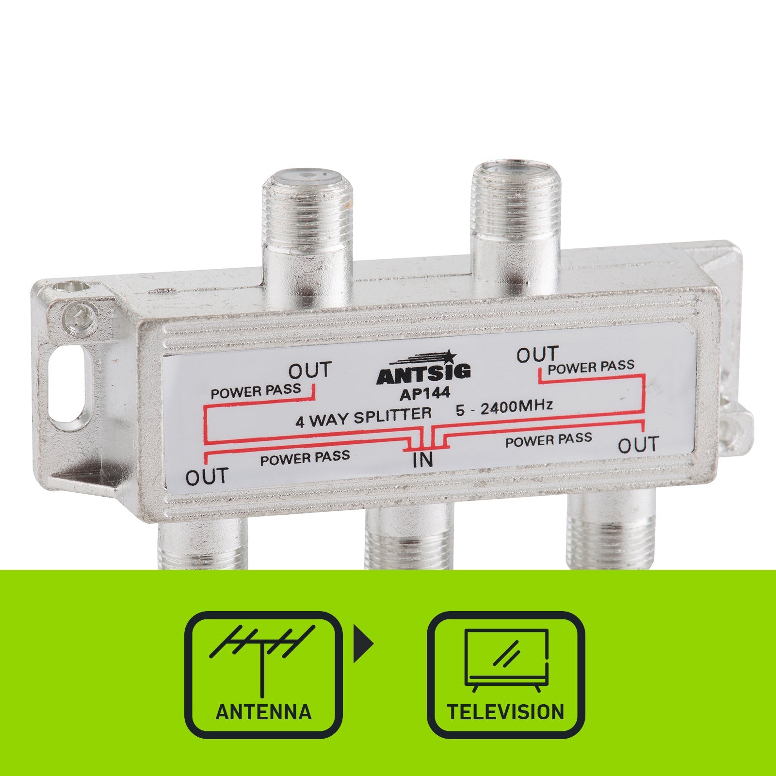 4-Way Splitter With F-Connector Outlets