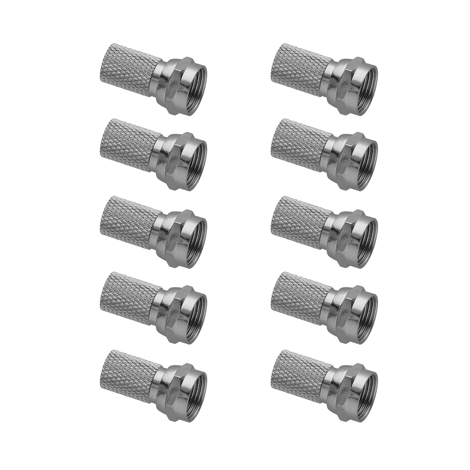 F59 Type Twist-On Plug Suits RG-6 Cable - 10 Pack