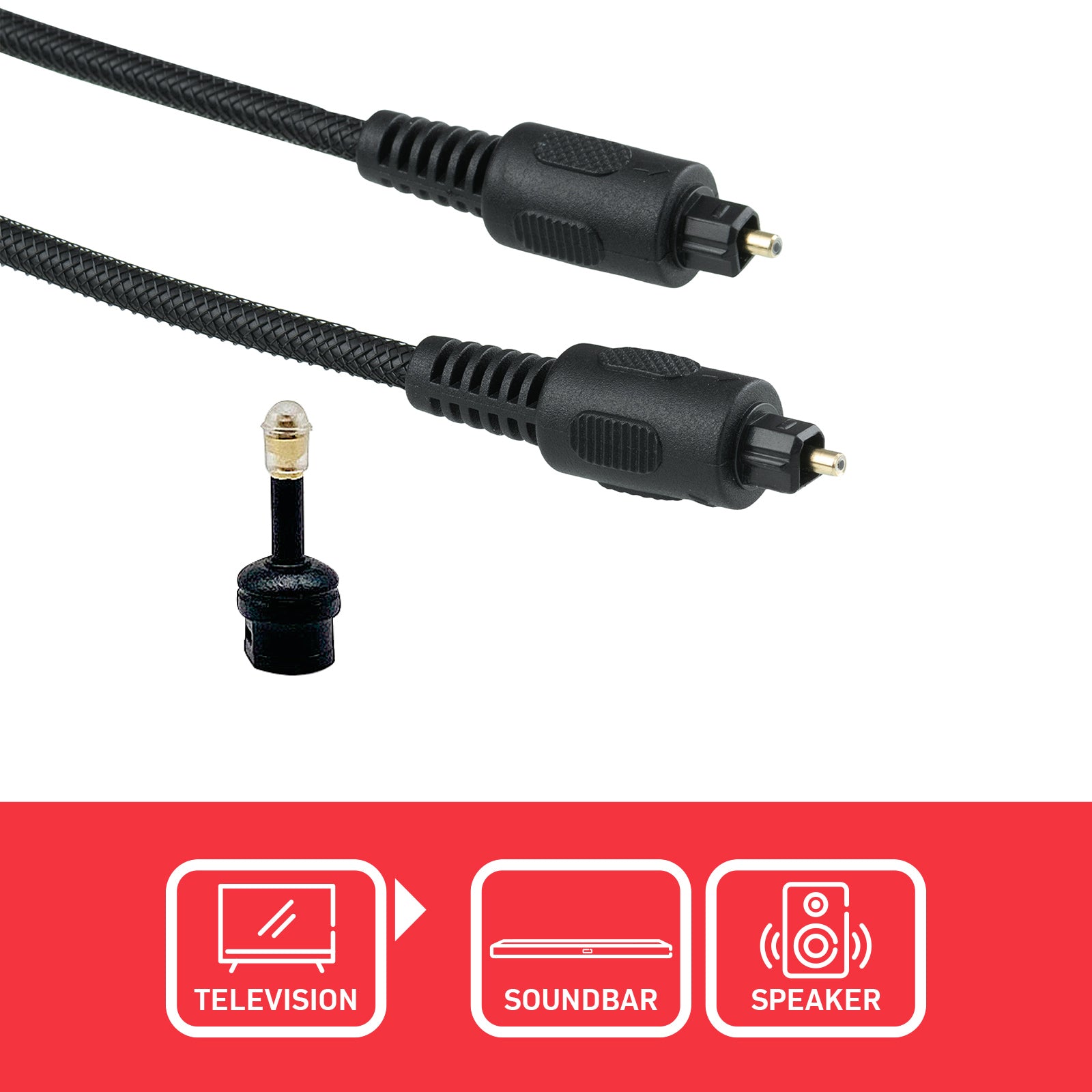 5m Optical Cable With Toslink Adaptor