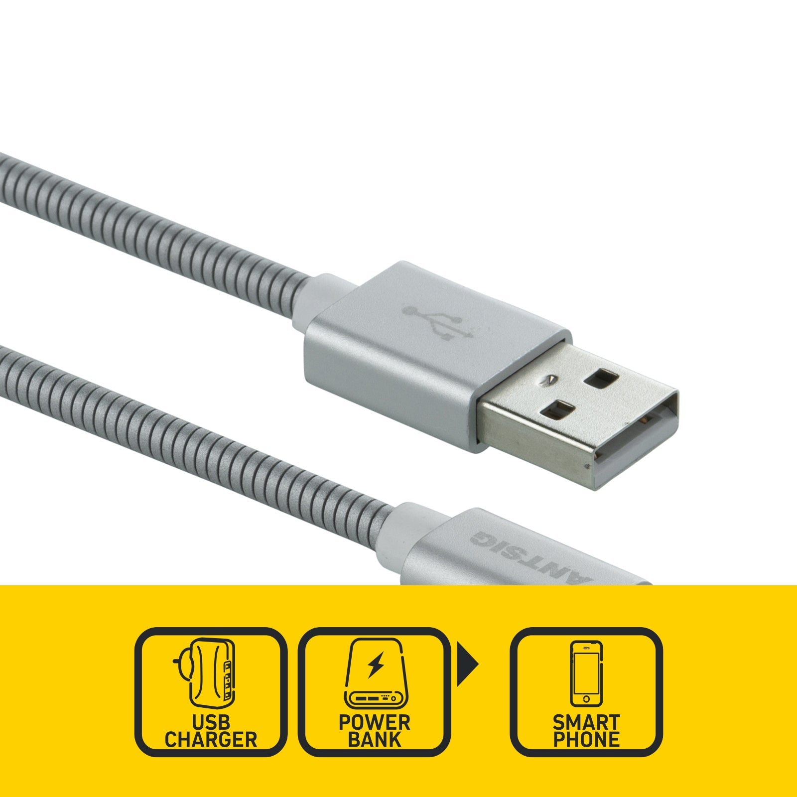 1.5m Lightning Cable to USB-A Steel Cable