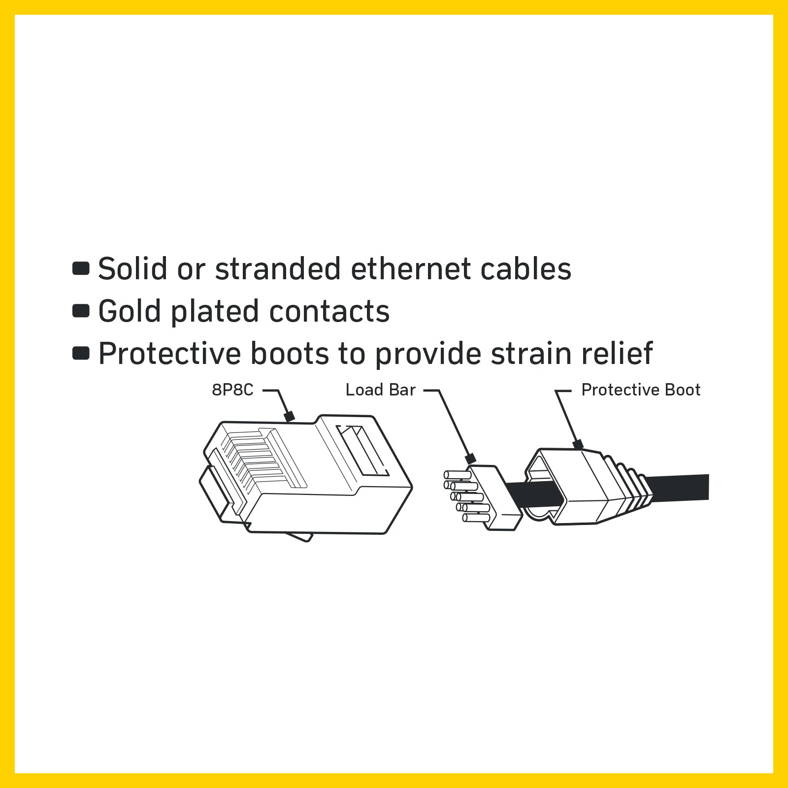 CAT6 RJ45 8P8C Plug With Boots - 10 Pack